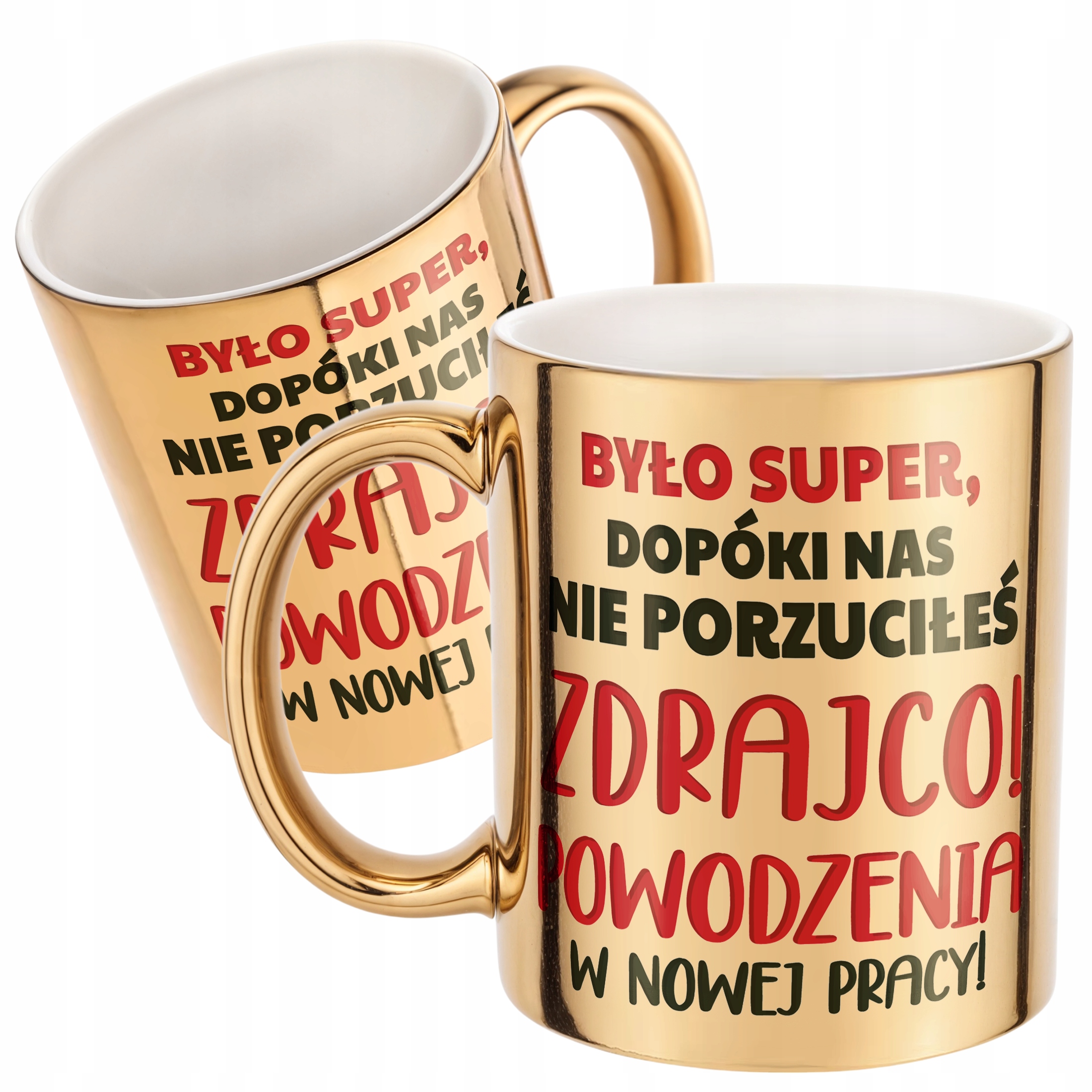 Złoty Kubek ceramiczny Pożeganie Odejście z Pracy Dla Kolegi Prezent