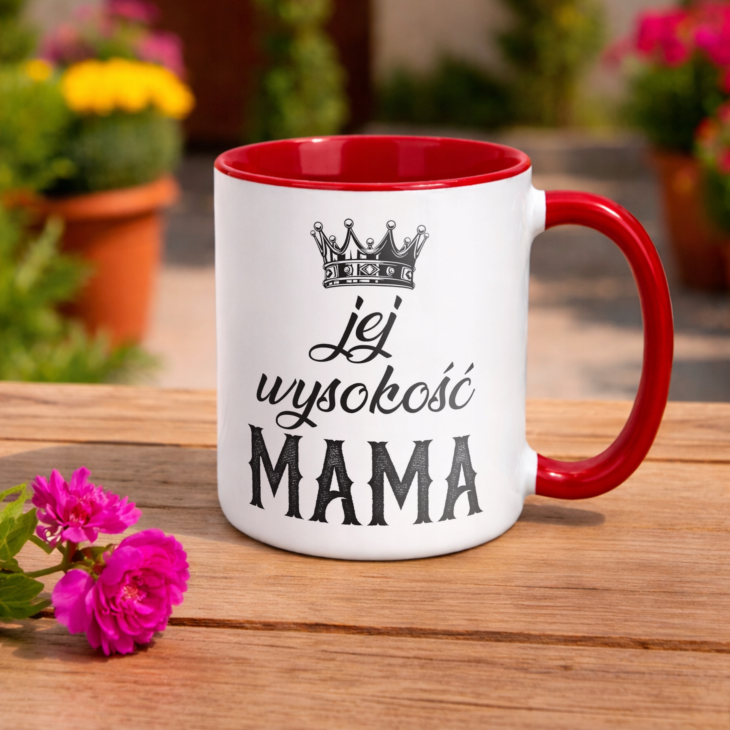 Kubek Czerwony Dzień Matki Dla Mamy Prezent Jej Wyskość Mama