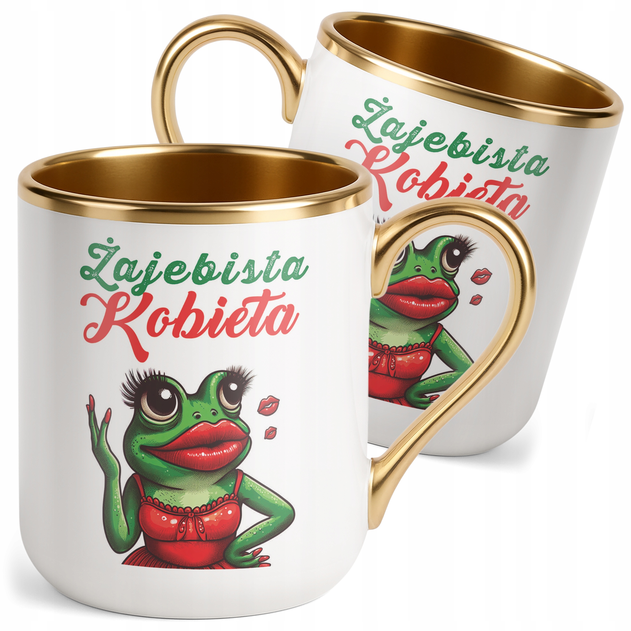Kubek Premium Złoty Żajebista Kobieta Z okazji Dnia Kobiet Prezent