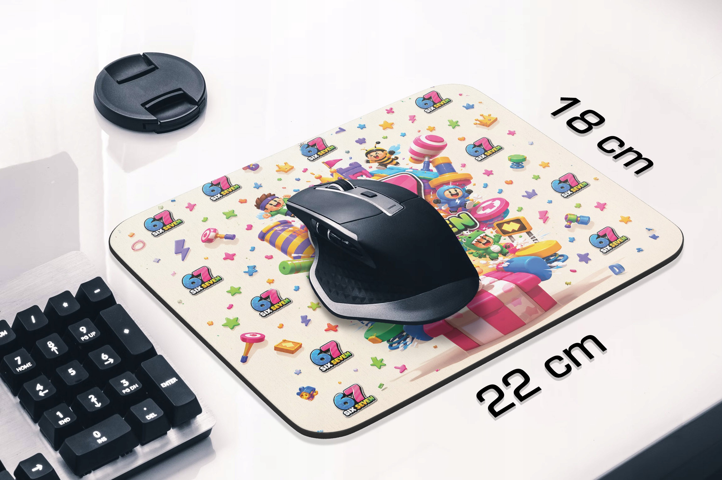 Podkładka pod mysz z nadrukiem 67 Six Seven dla graczy