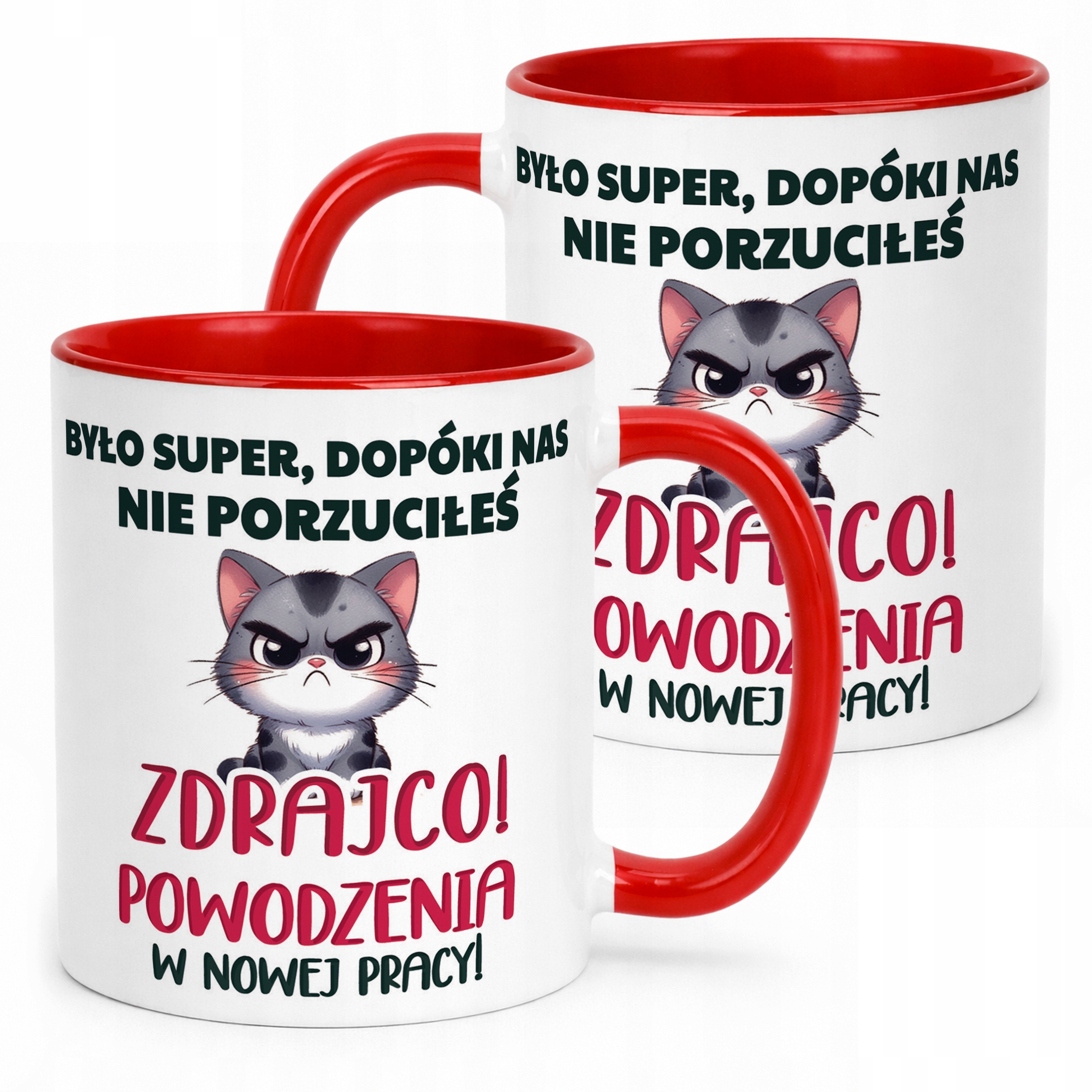 Kubek Czerwony Pożeganie Odejście z Pracy Dla Kolegi Prezent