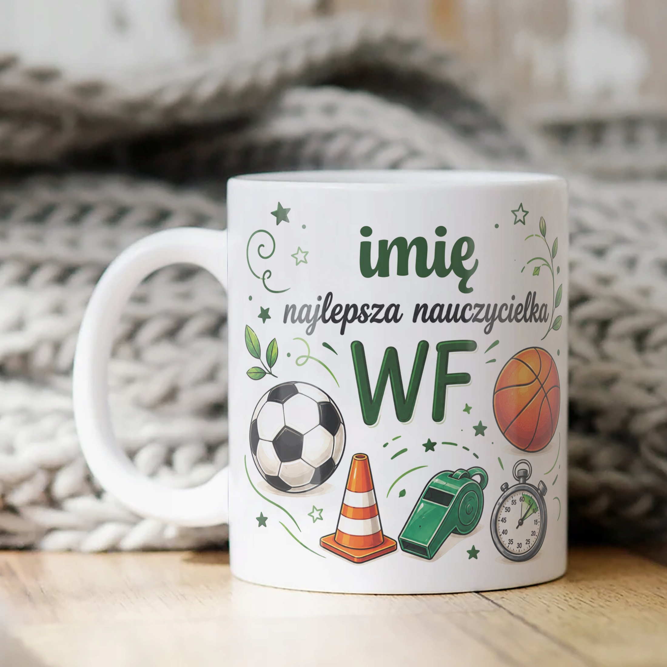 Kubek z Imieniem Dzień Nauczyciela Zakończenie Roku WF Prezent