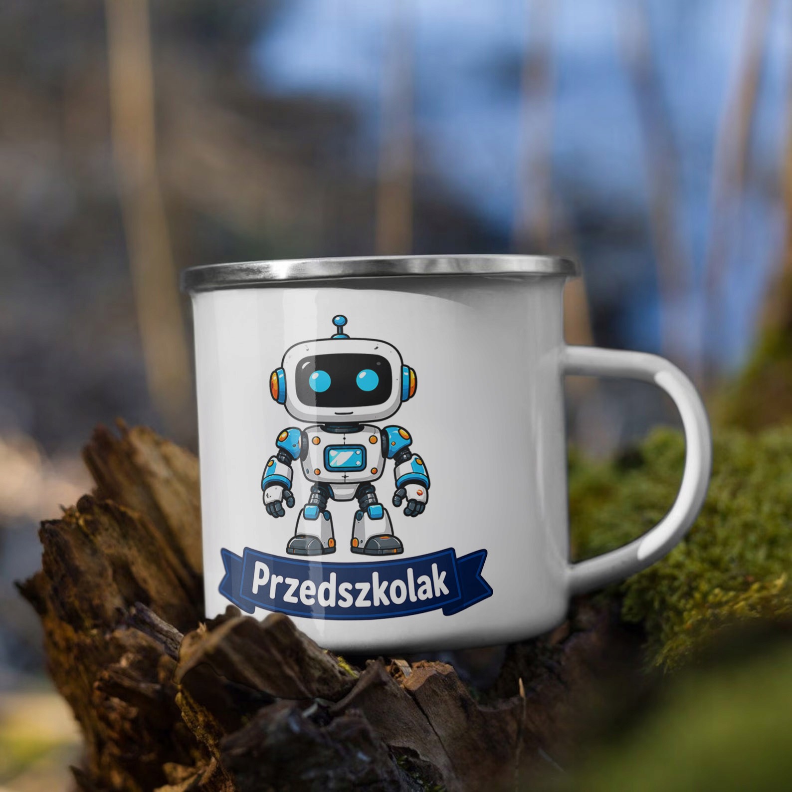 Zestaw Plecak Worek Kubek Emaliowany Z Nadrukiem Przedszkolak Szkoła