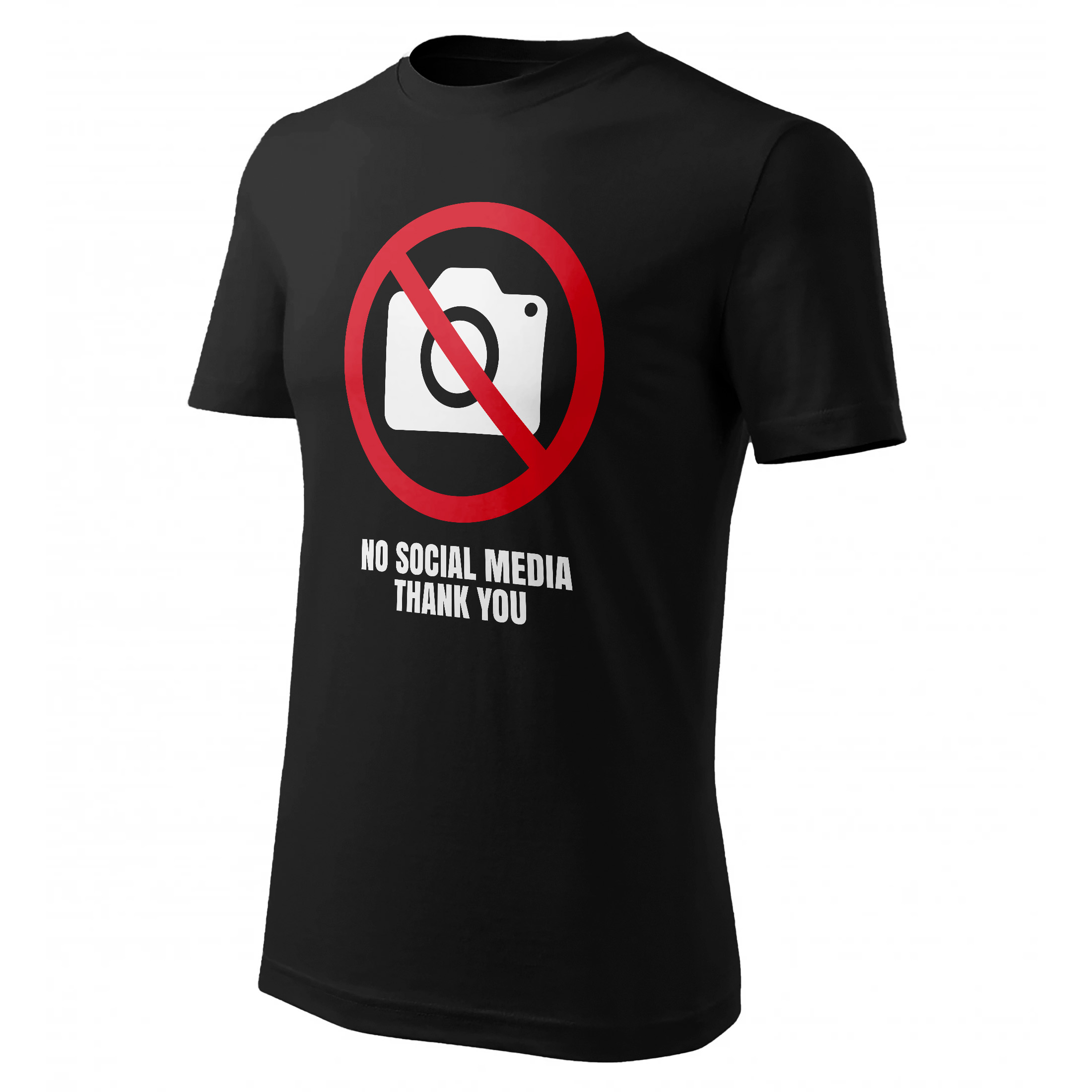 Koszulka męska czarna #NoSocialMedia Bez Social Mediów