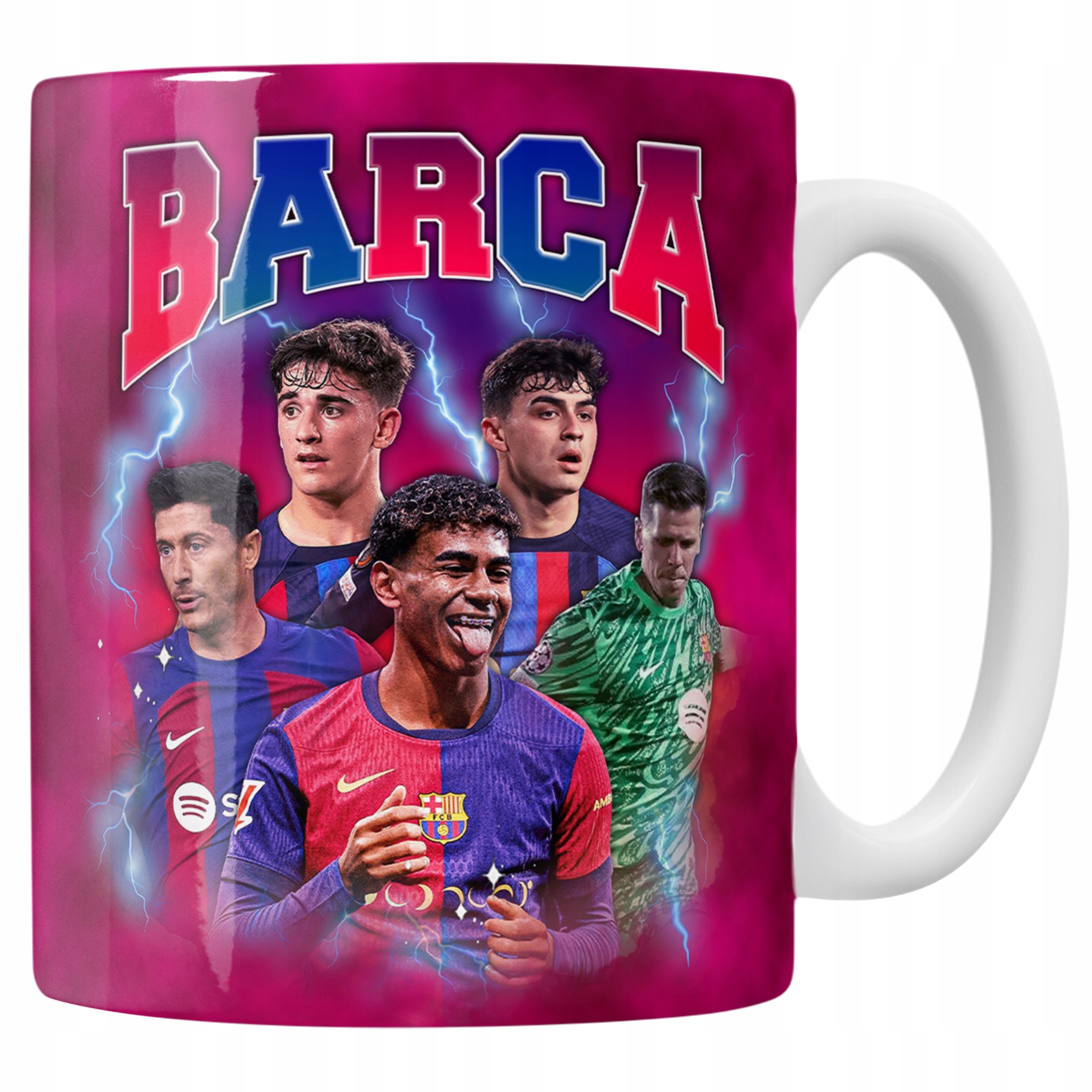 Kubek ceramiczny FC Barcelona Lewandowski Yamal Szczęsny