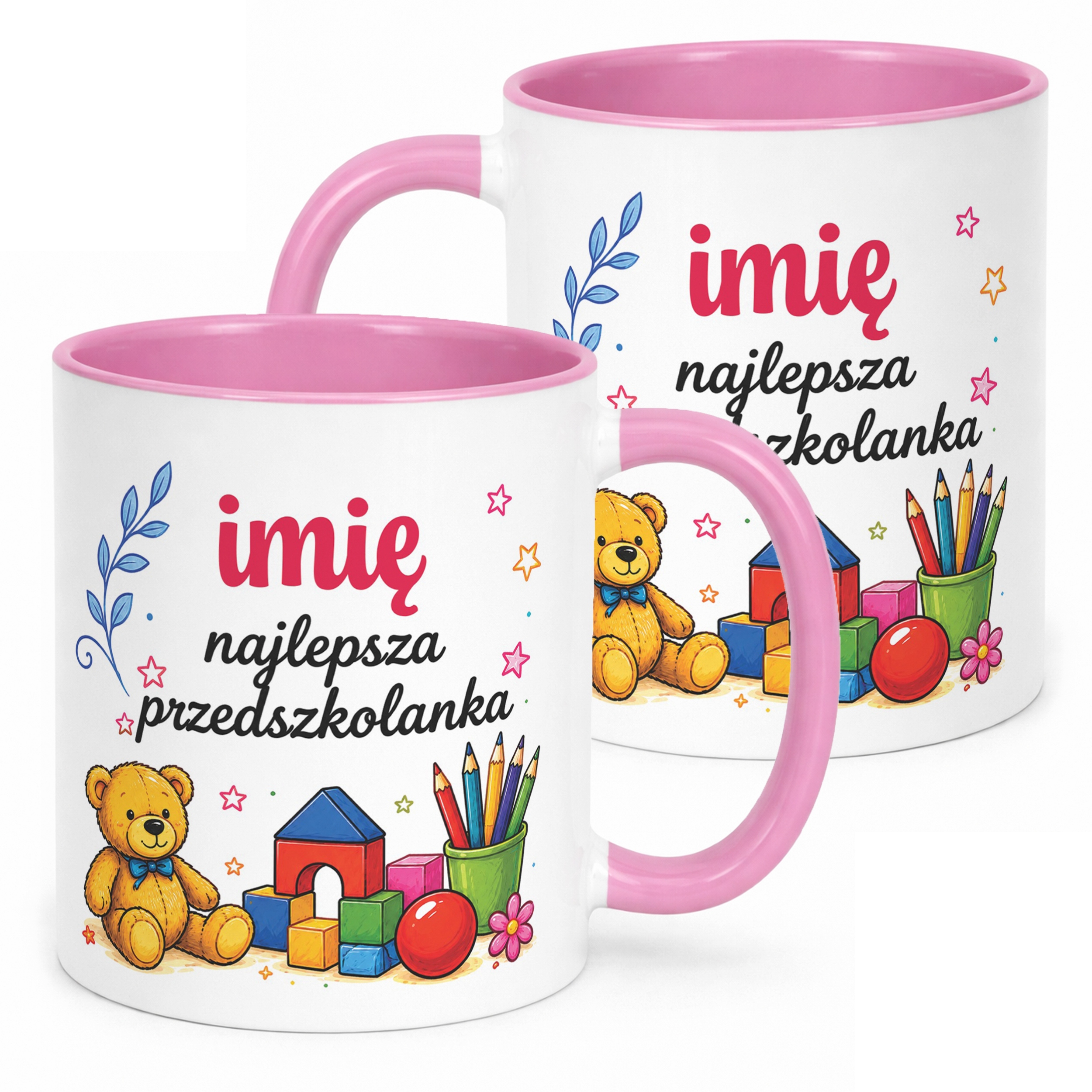 Kubek Różowy z Imieniem Dzień Nauczyciela Dla Przedszkolanki