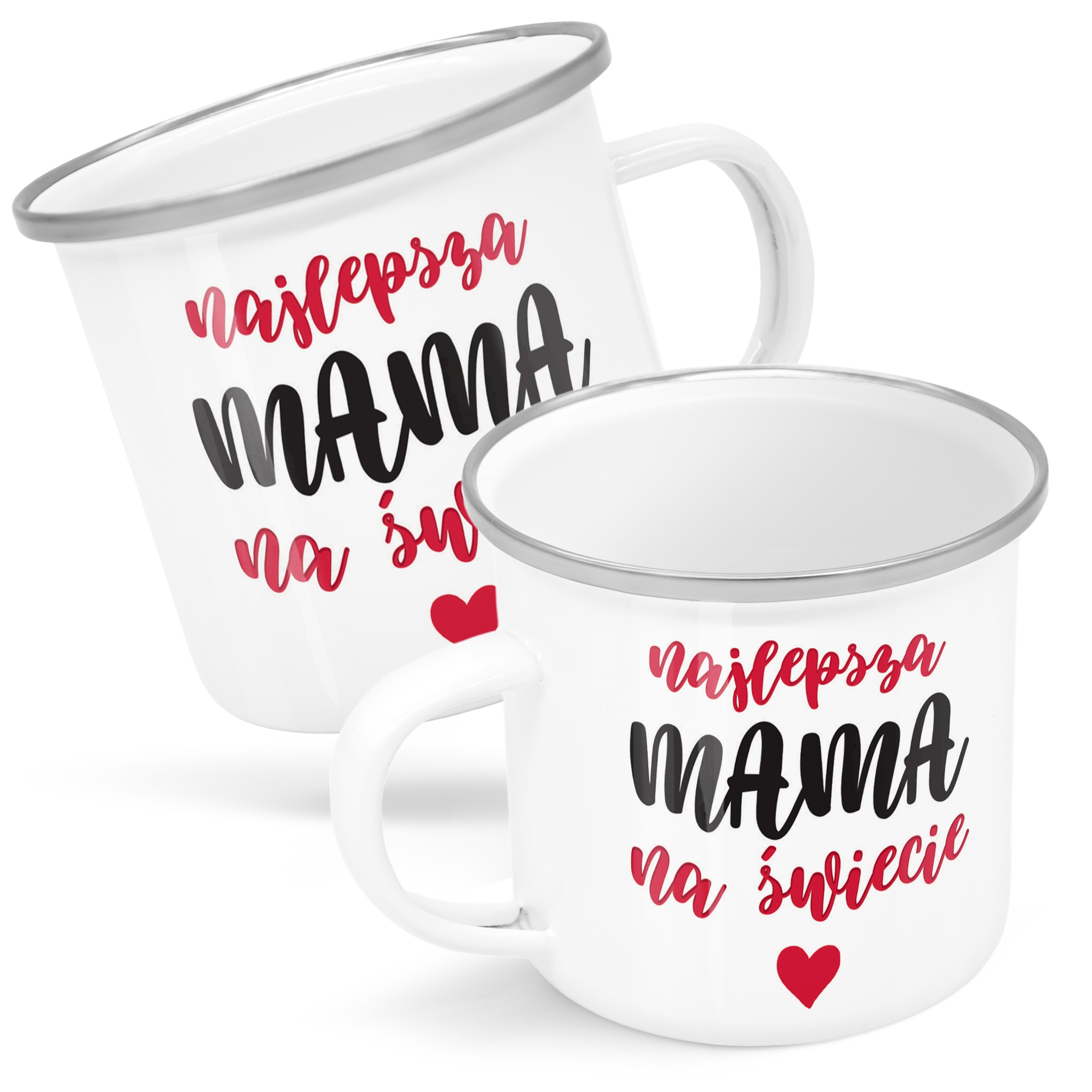 Emaliowany Kubek Garnuszek Dzień Matki Dla Mamy Prezent Najlepsza Mama