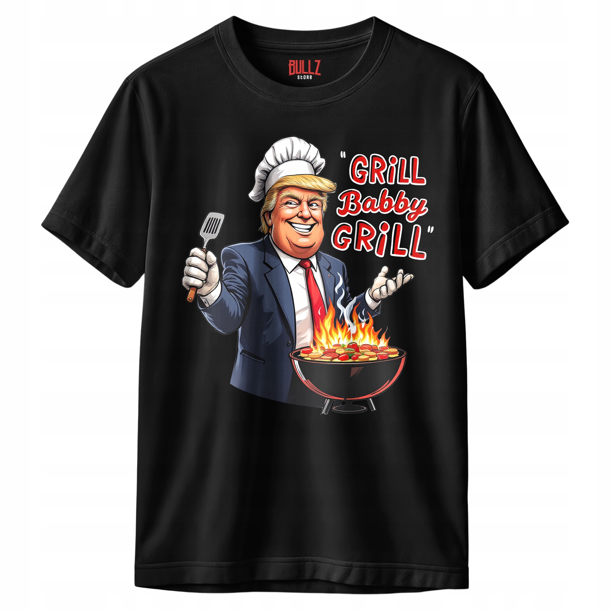 Koszulka czarna męska Grill Baby Grill Trump Zabawny Prezent