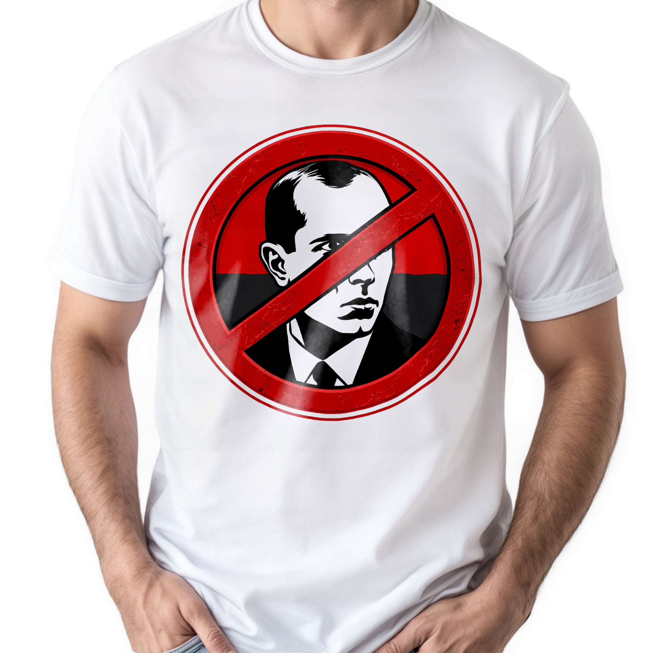Koszulka biała męska Anty Bandera Anty UPA Patriotyczna Wołyń OUN r. 3XL