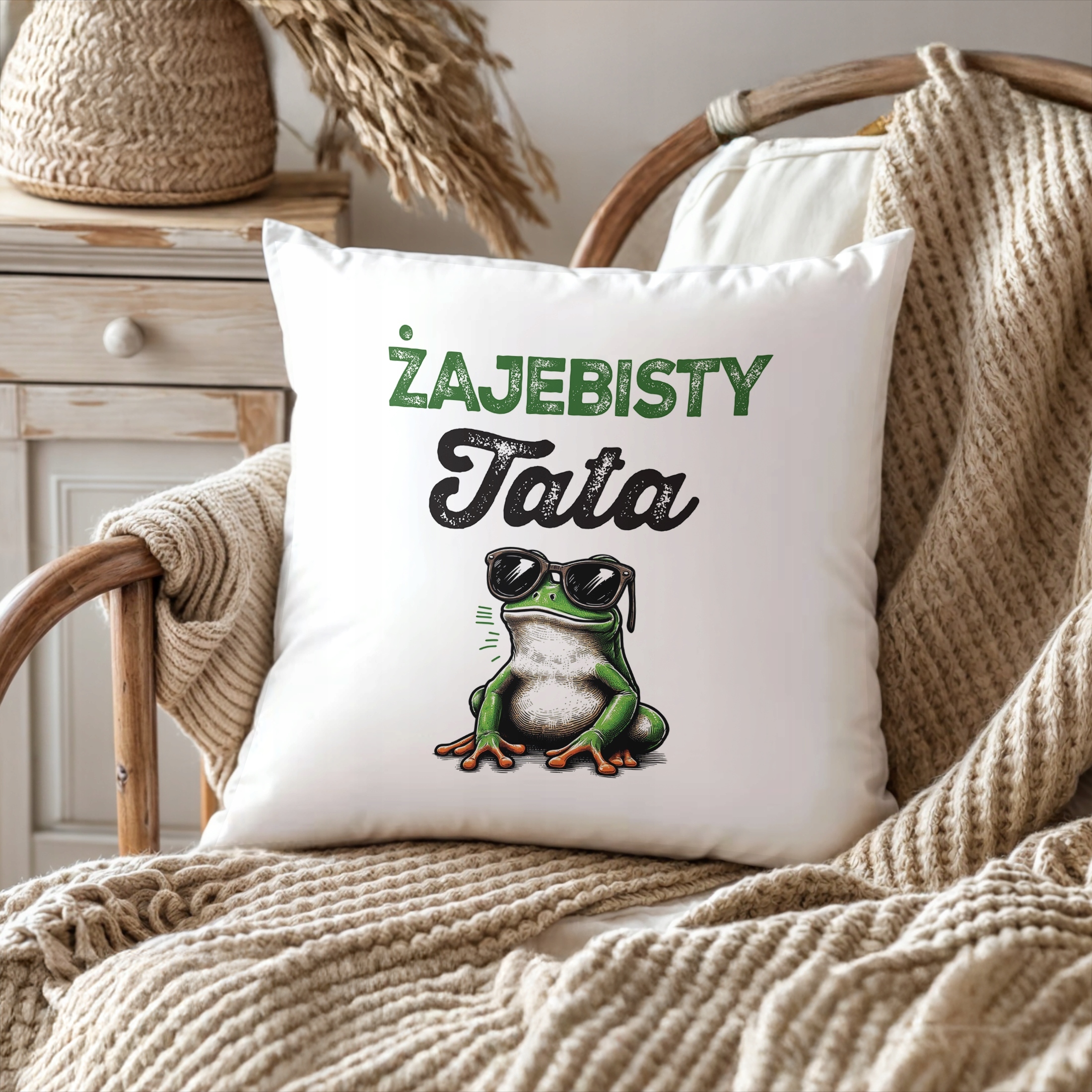 Poduszka 38x38cm Dzień Ojca Dla Taty Żajebsity Tata Prezent