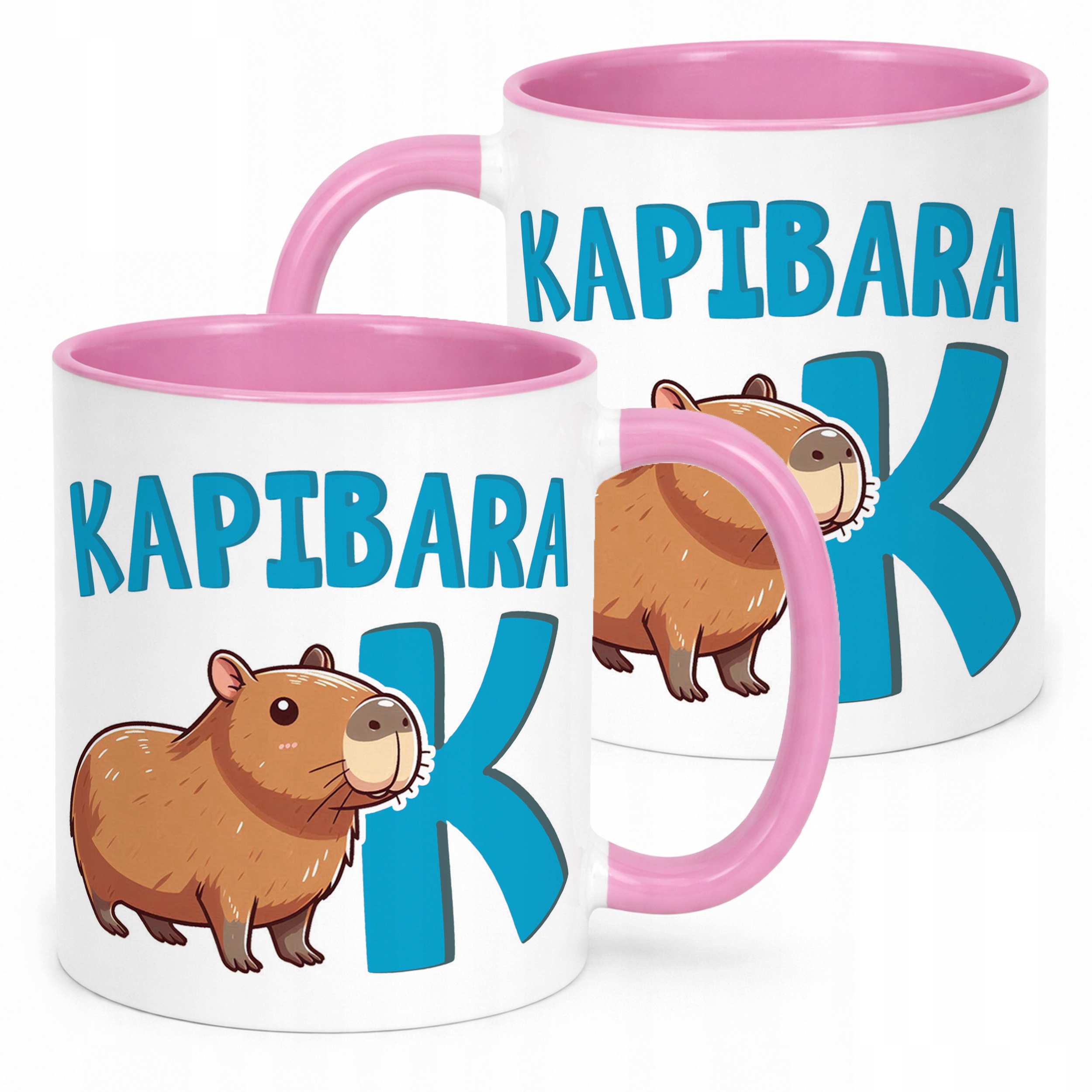 Kubek Różowy Kapibara Capybara Zwierzak Słodki Dla Dzieci Prezent