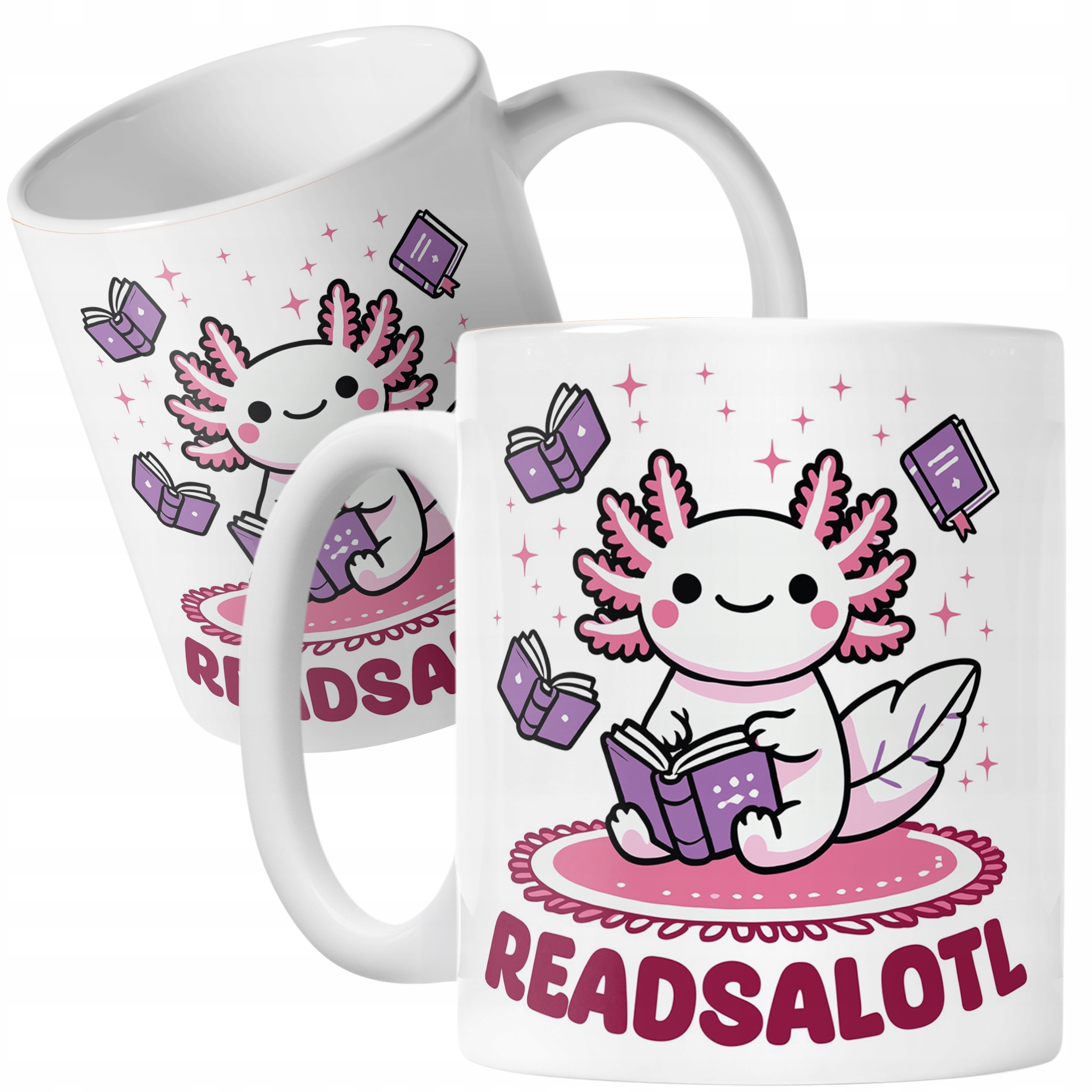 Kubeczek ceramiczny 330ml Aksolotl Axolotl Mine craft Różowy Zwierzak HIT