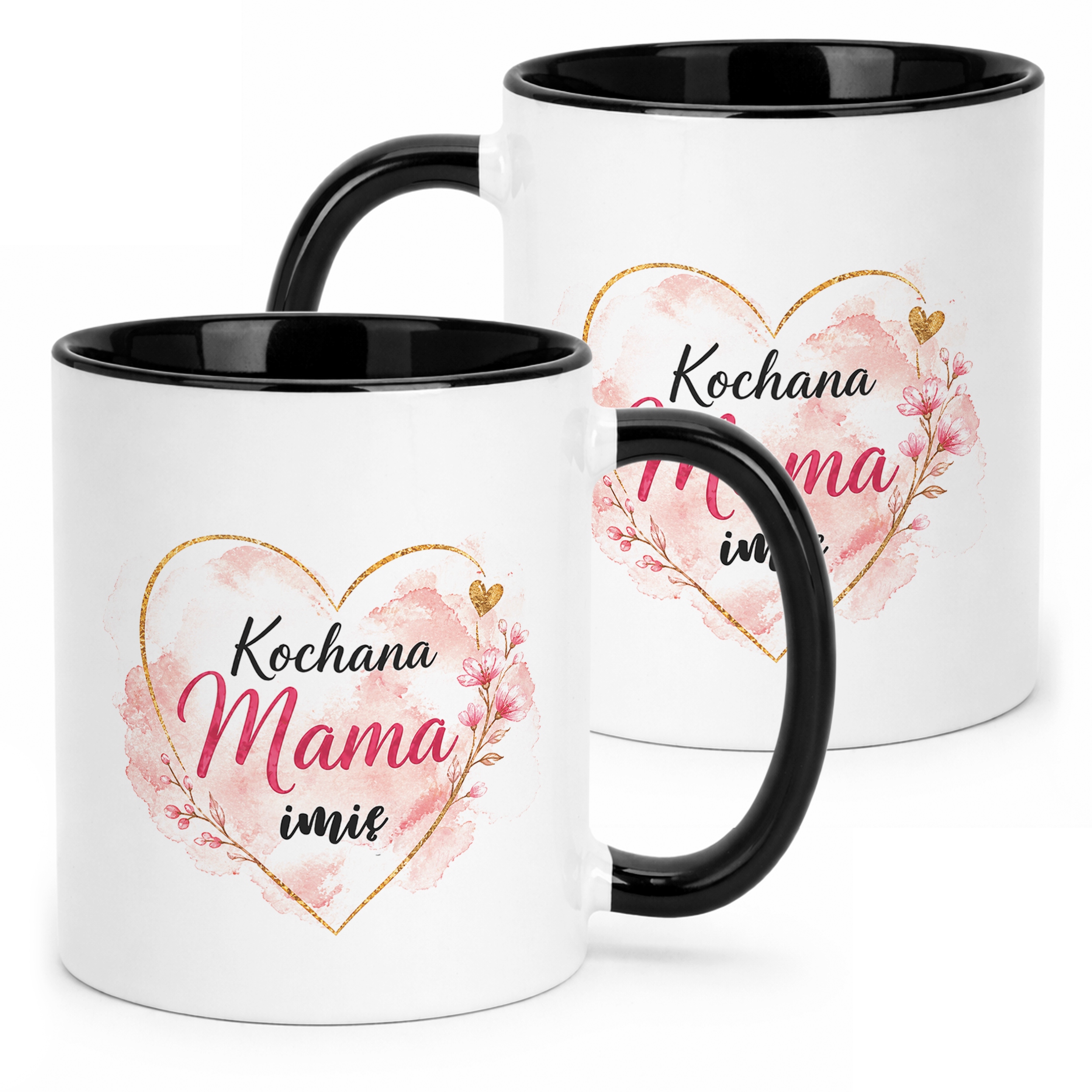 Kubek personalizowany czarny dla mamy na Dzień Matki prezent upominek