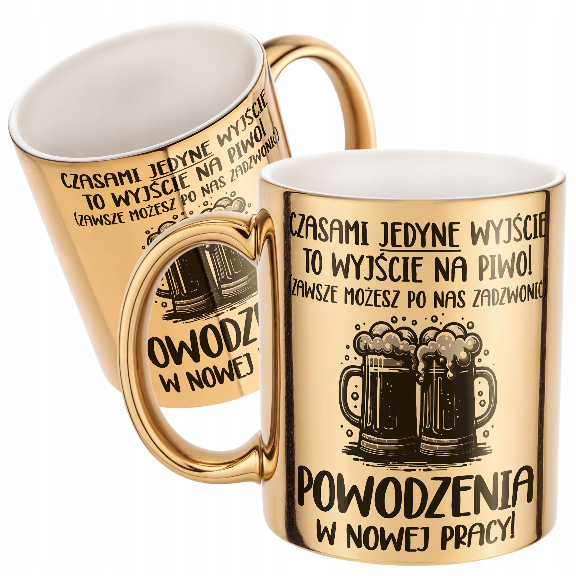 Złoty Kubek ceramiczny Pożeganie Odejście z Pracy Dla Kolegi Koleżanki