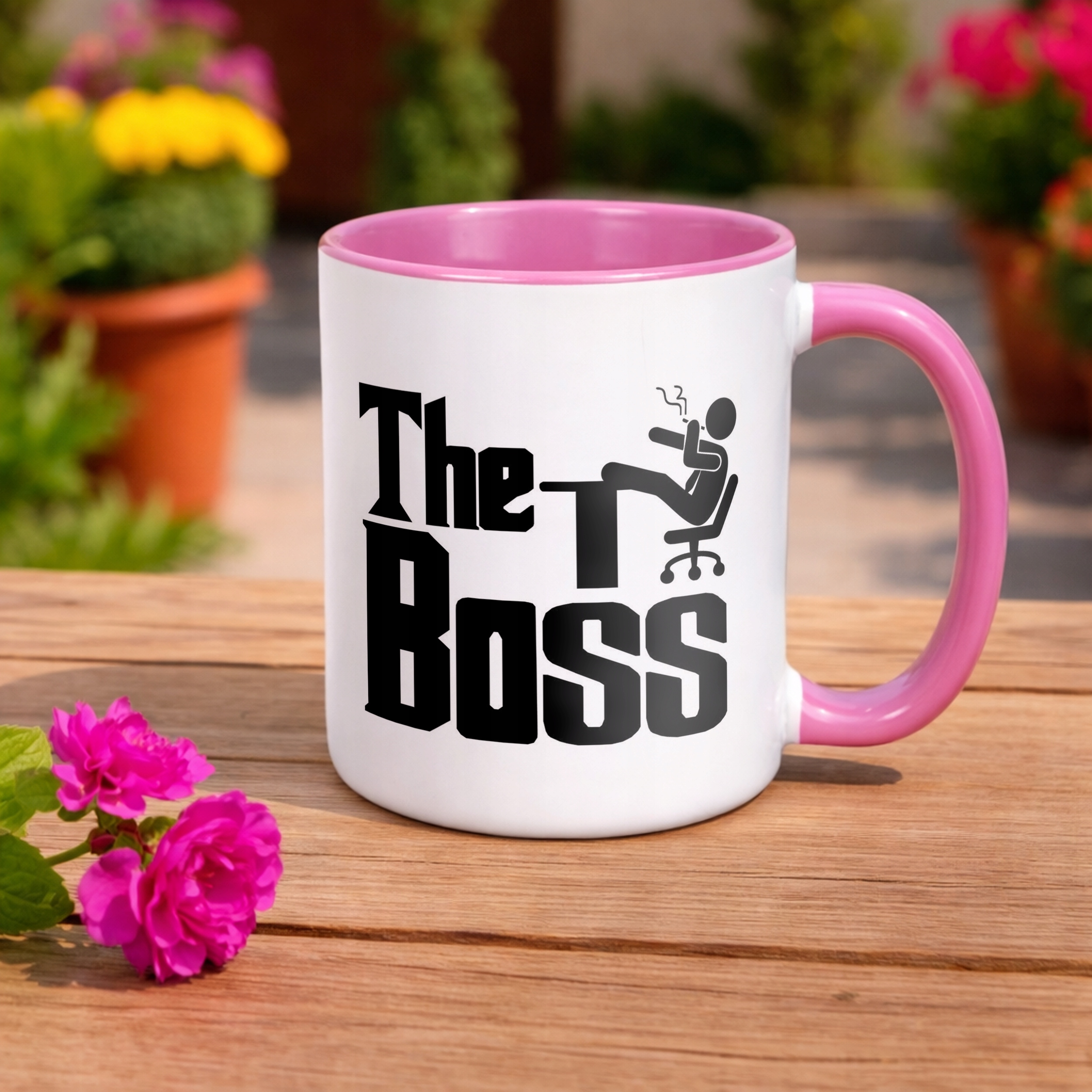 Kubek Różowy The Boss Dla Szefa Prezent Upominek Praca