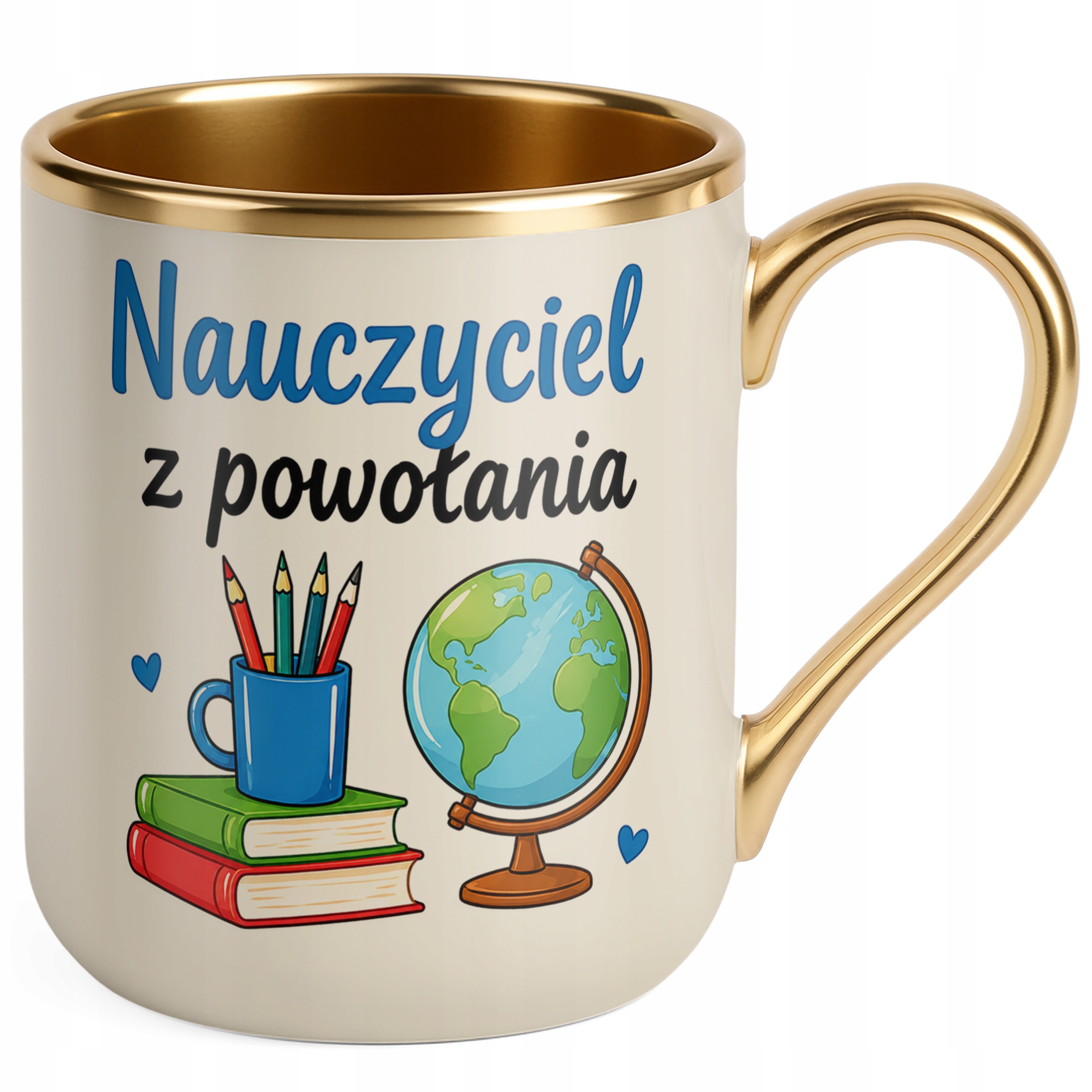 Kubek Premium Złoty Ecru Dzień Nauczyciela Dla Nauczyciela Prezent Upominek