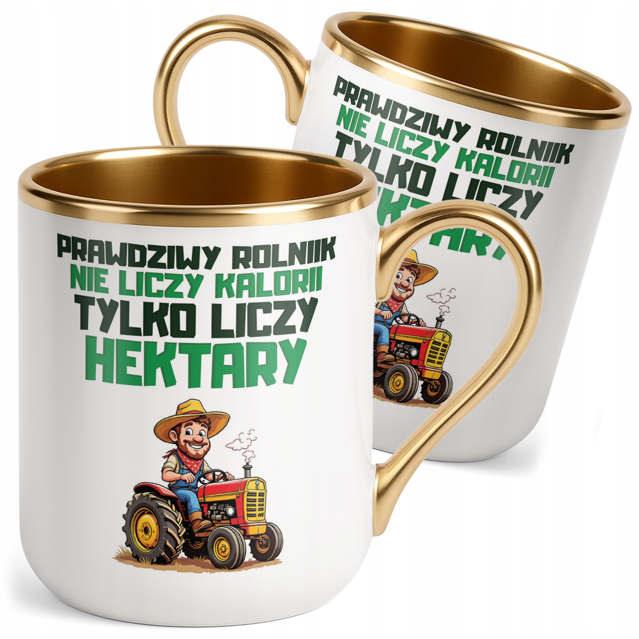 Kubek Premium Złoty Rolnik Dla Rolnika Traktor Zabawny Prezent