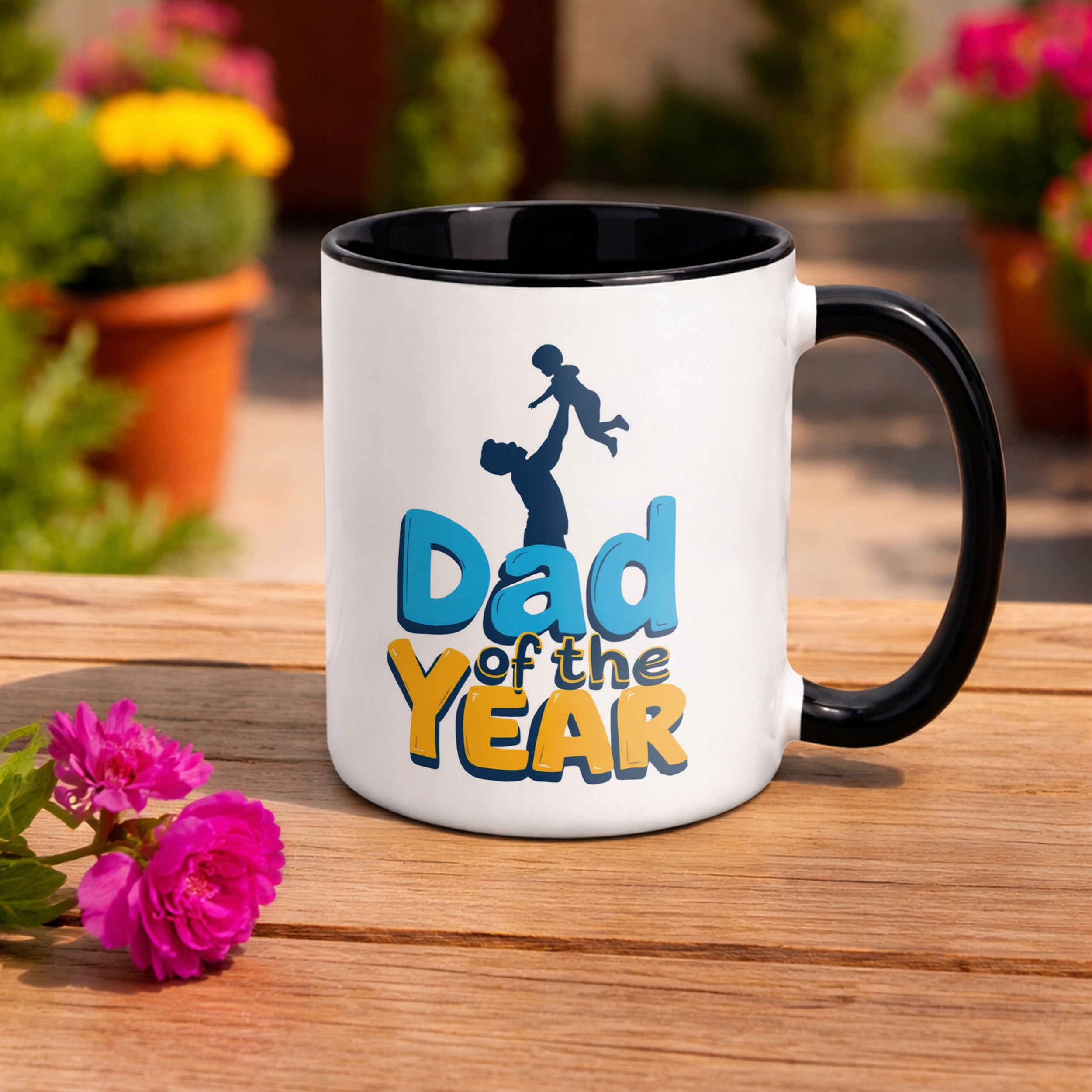 Kubek Czarny Dzień Ojca Dla Taty Dad Of The Year Prezent