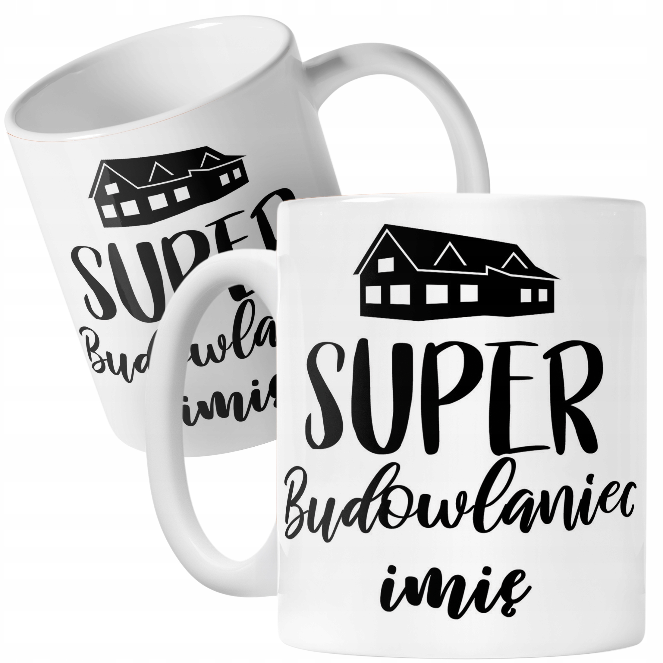 Kubek Ceramiczny Personalizowany Super Budowlaniec Prezent Upominek