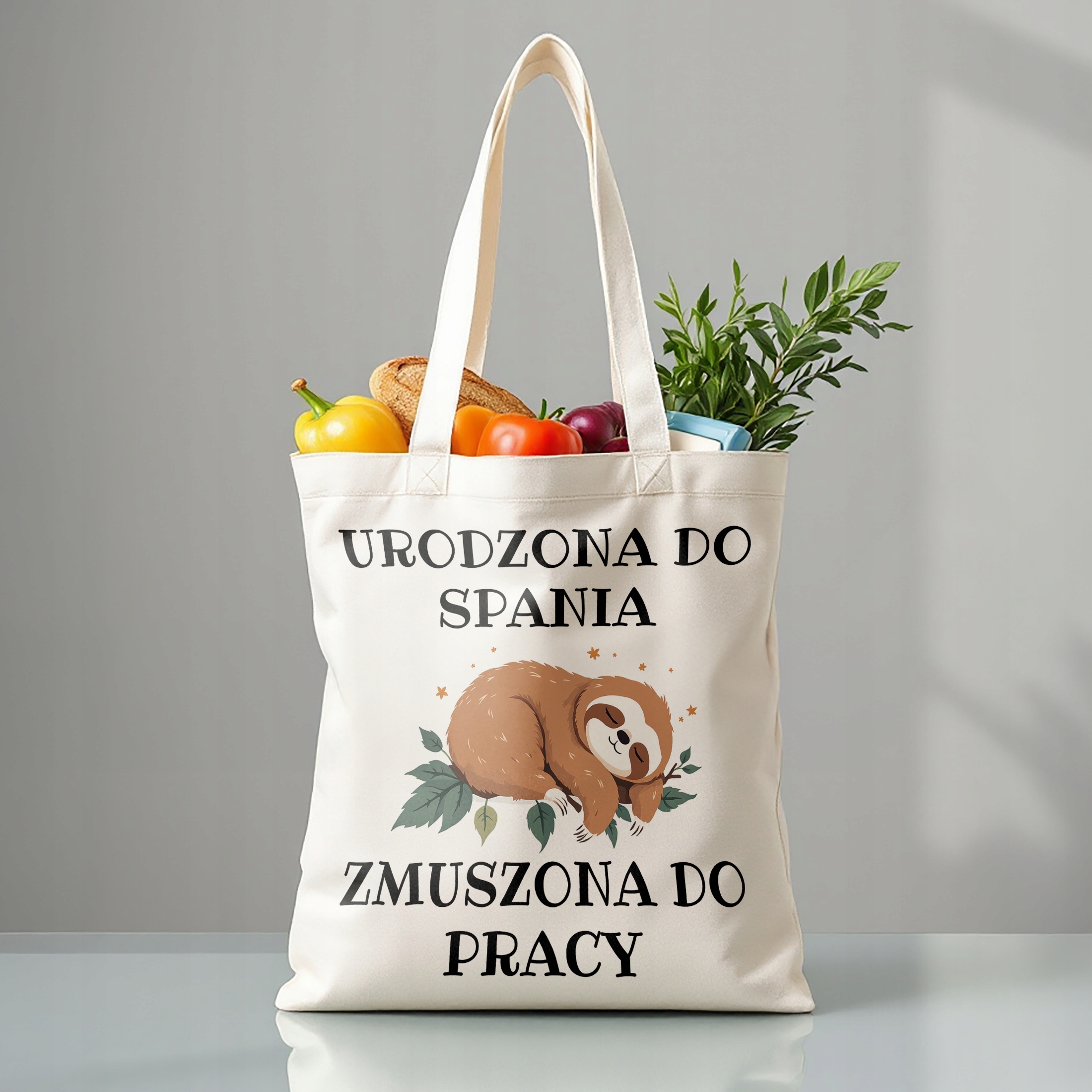 Torba bawełniana premium Urodzona Do Spania Zabawny Prezent