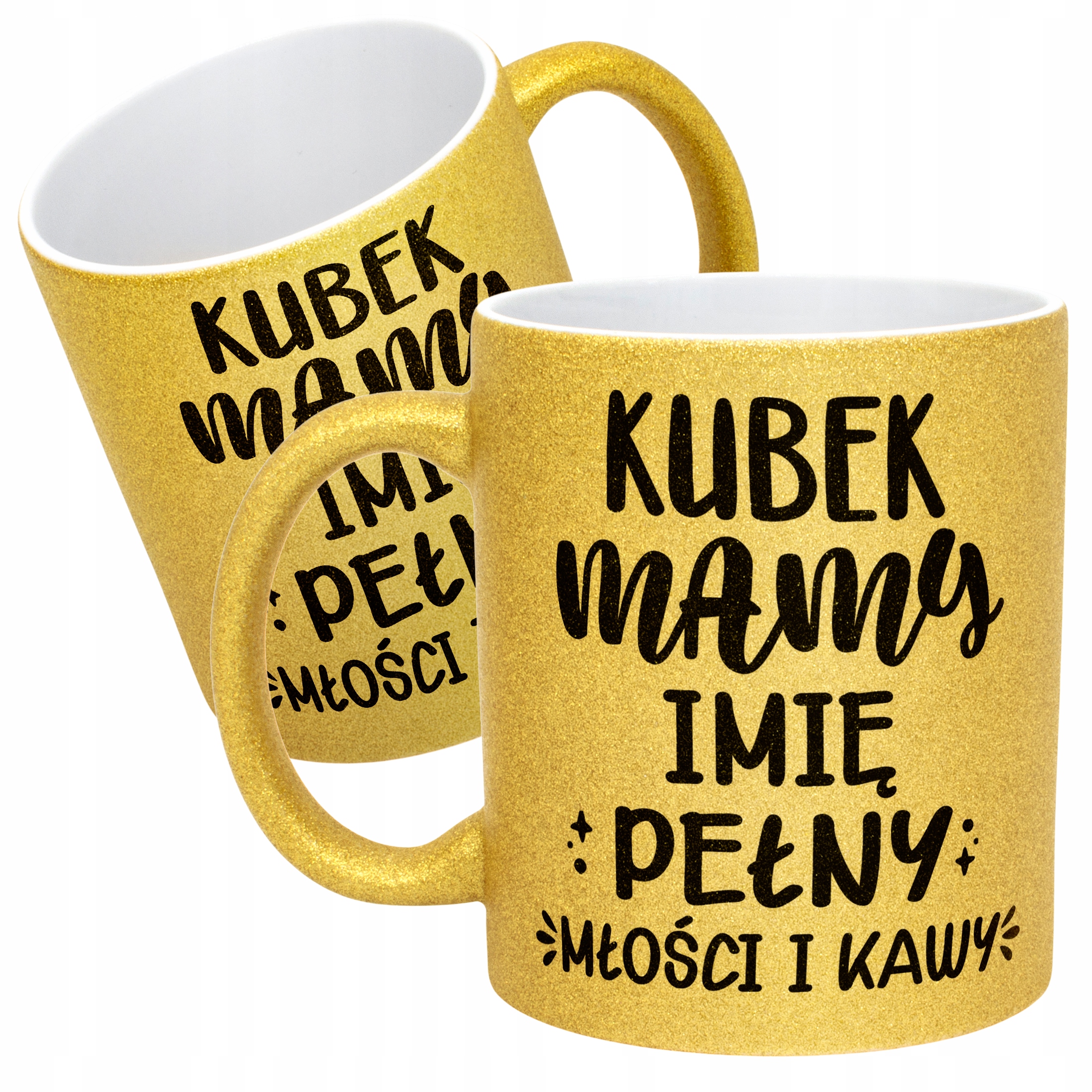 Złoty kubek brokatowy Personalizowany Dzień Matki Dla Mamy Prezent