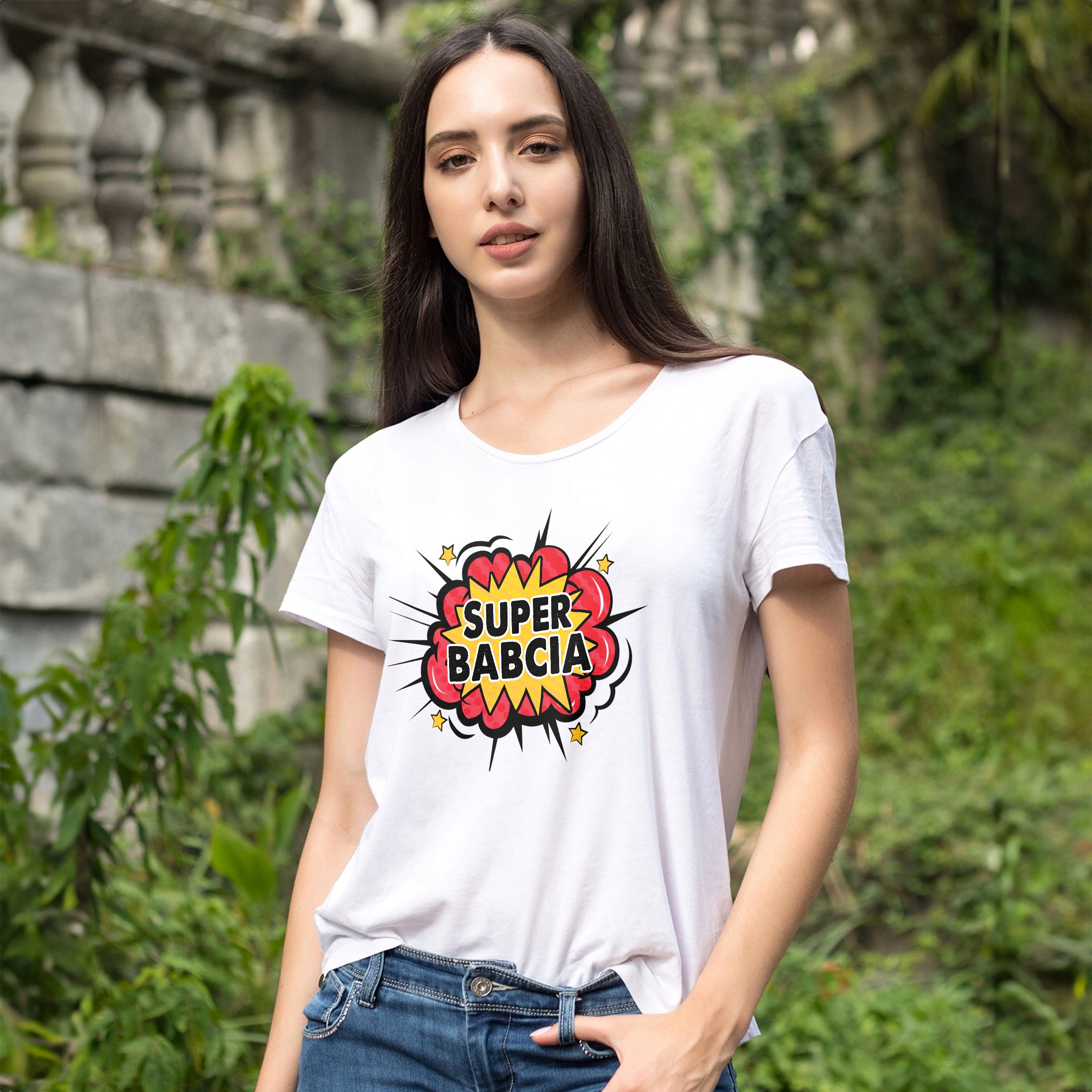 Koszulka Damska T-shirt Na Dzień Babci Prezent Super Babcia