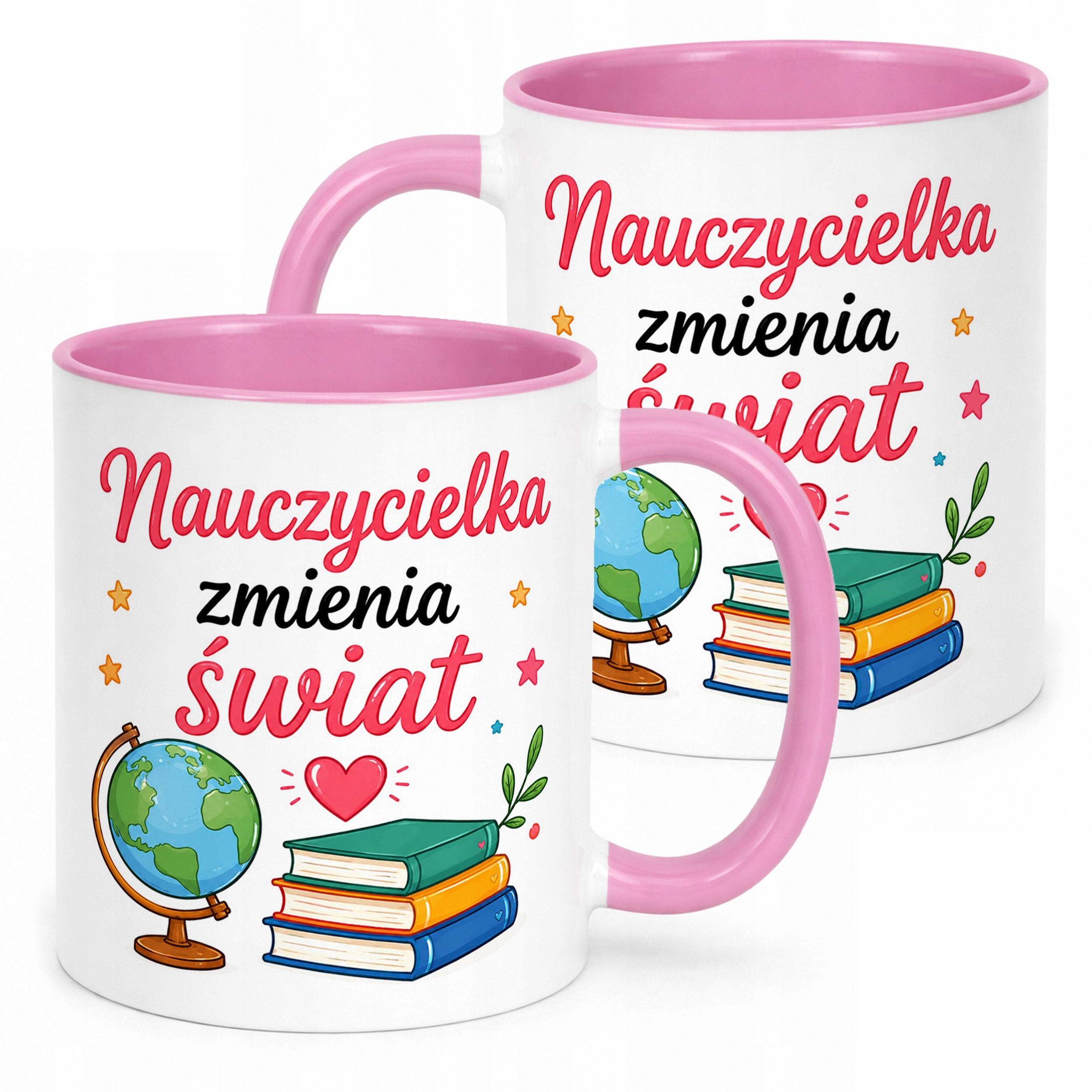 Kubek Różowy Dzień Nauczyciela Dla Nauczycielki Prezent Upominek