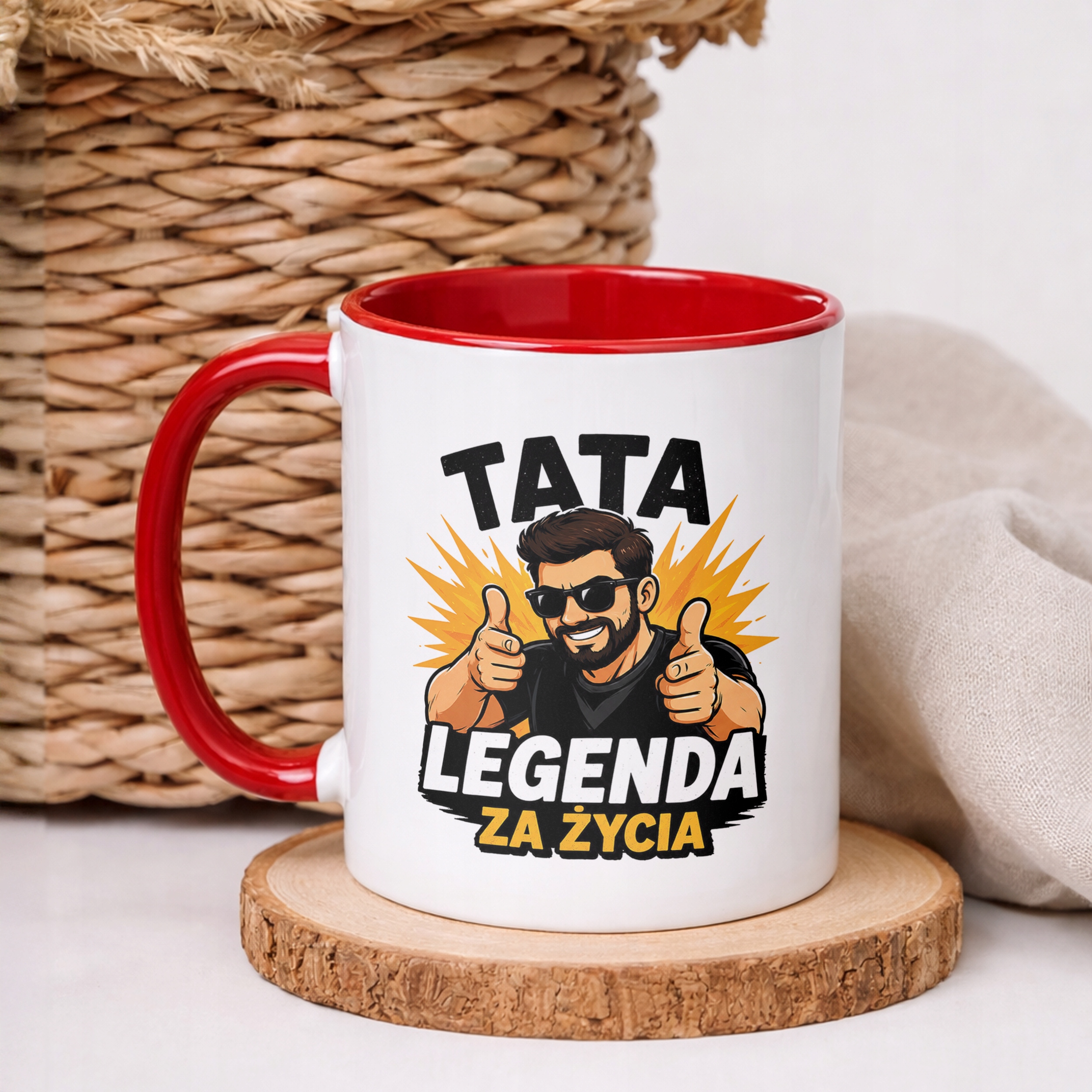 Kubek Czerwony prezent dla taty na Dzień Ojca upominek