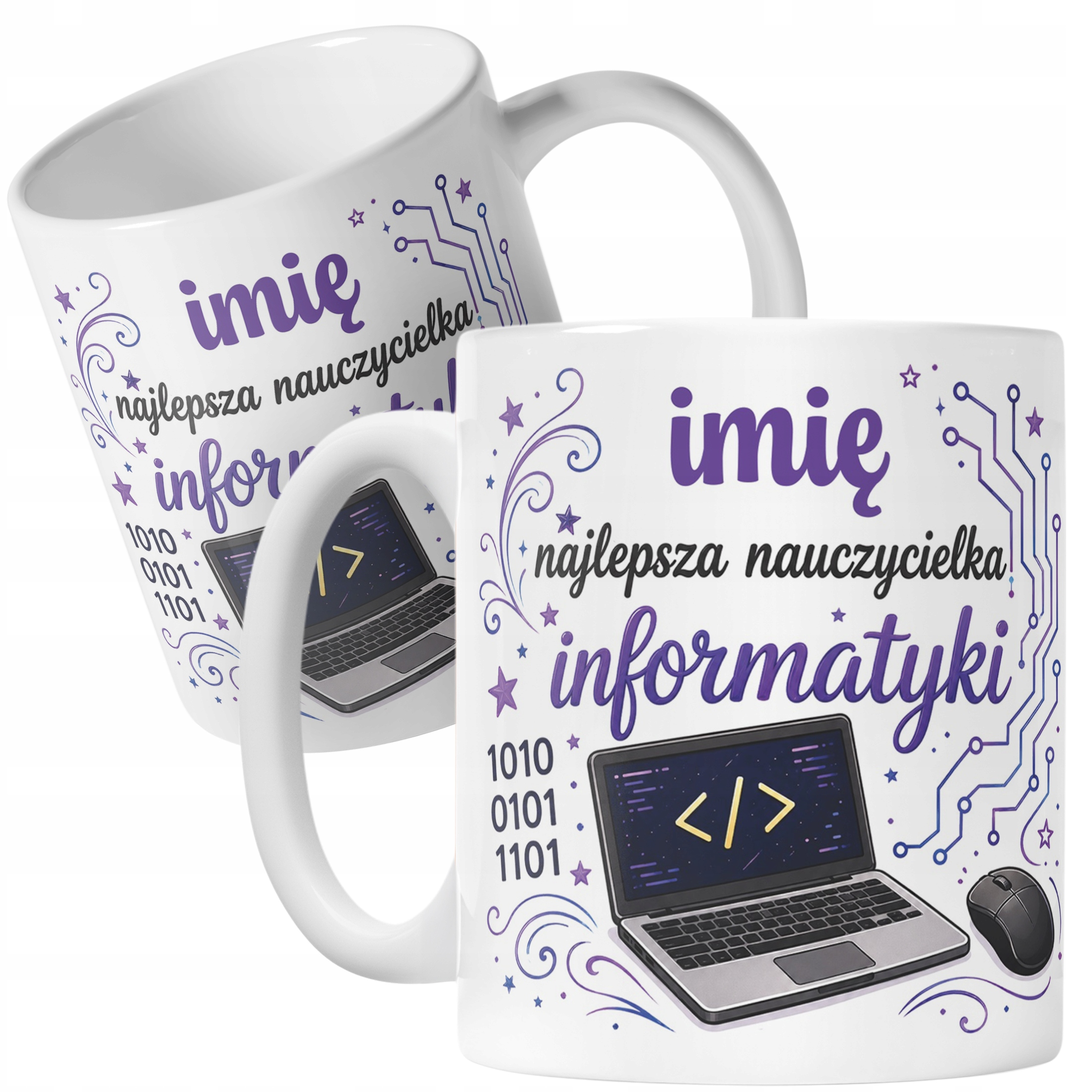 Kubek z Imieniem Dzień Nauczyciela Zakończenie Roku Informatyka Prezent