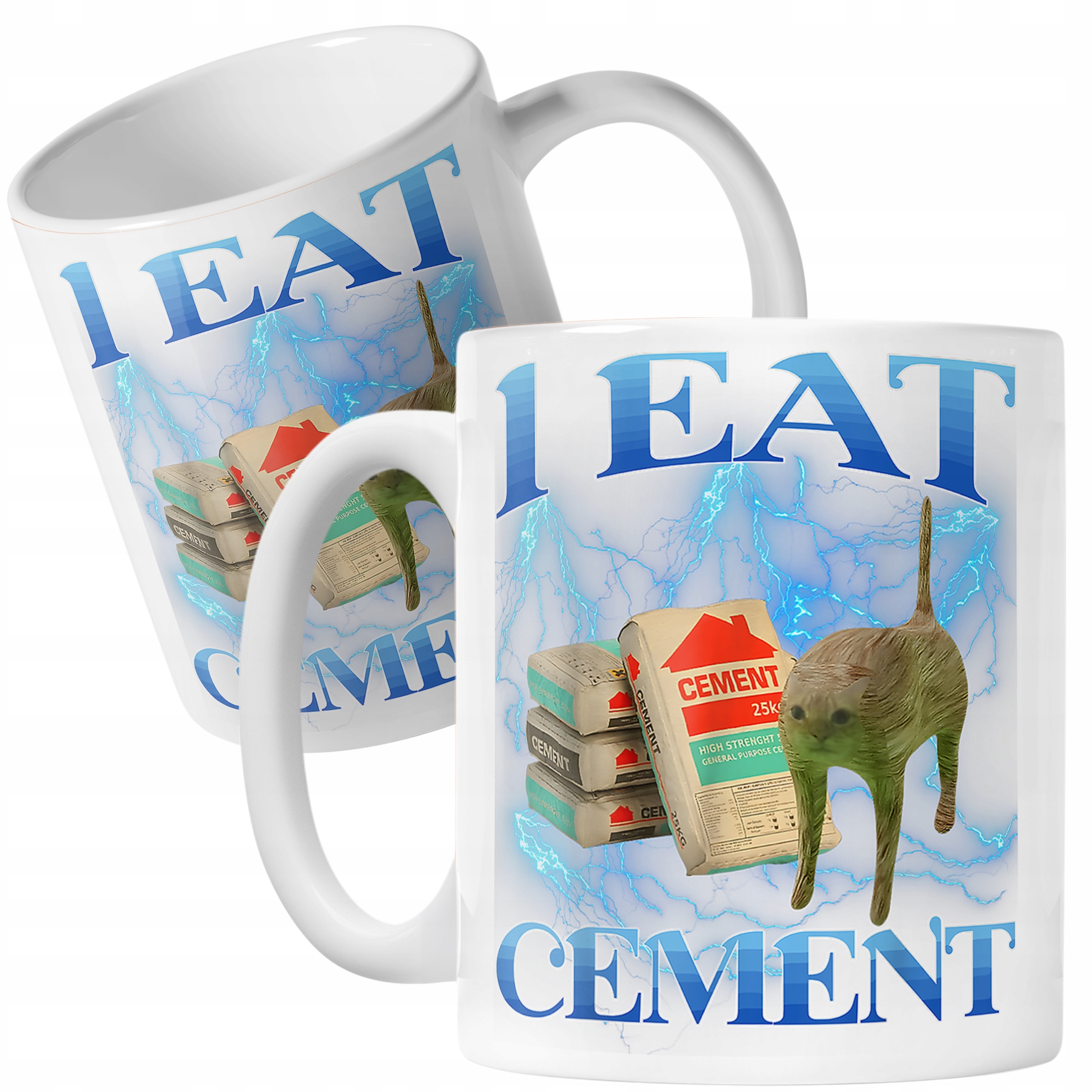 Kubek ceramiczny I Eat Cement viral tiktok brainrot mem