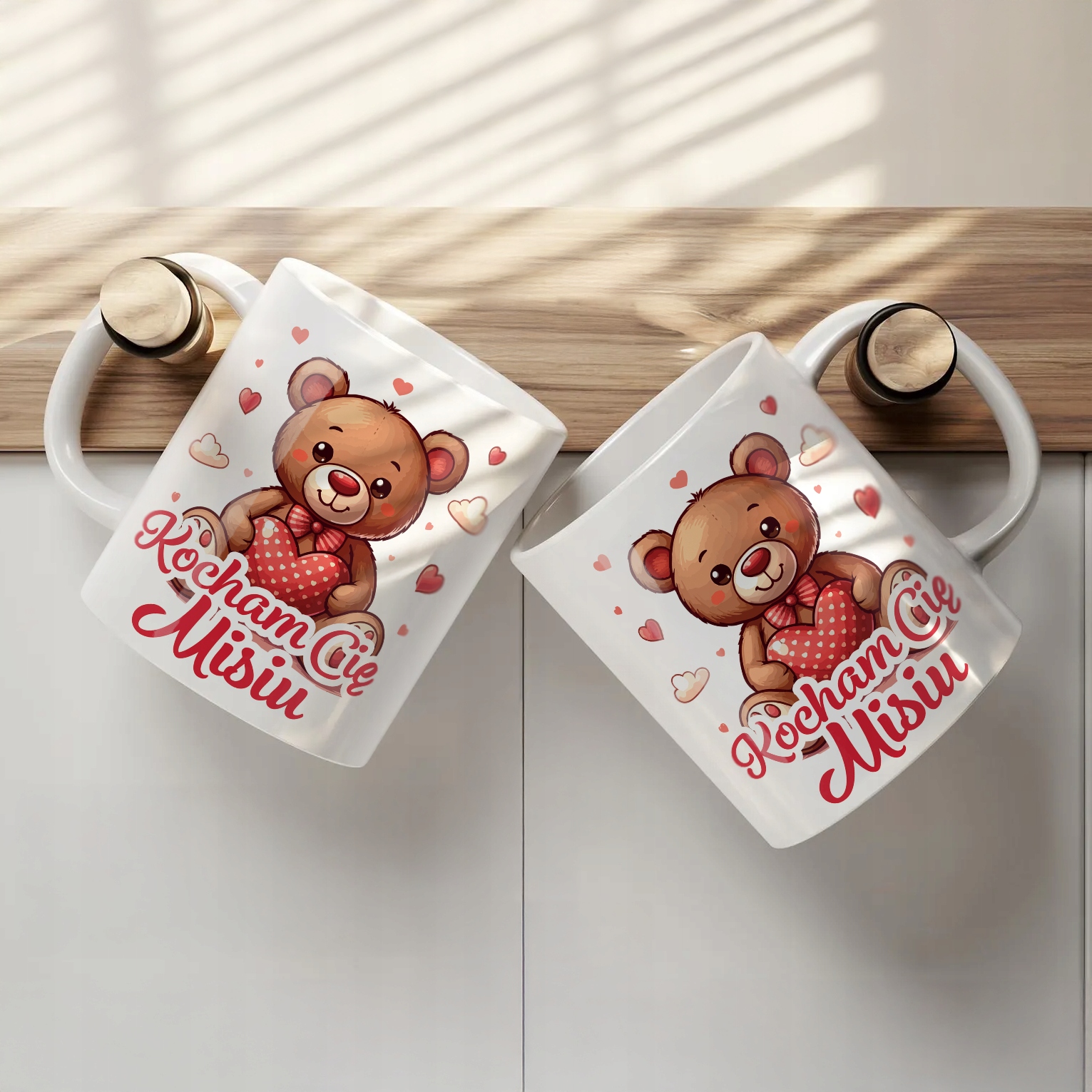 Kubek walentynkowy na Walentynki Kocham Cię Misiu Miś Prezent Upominek