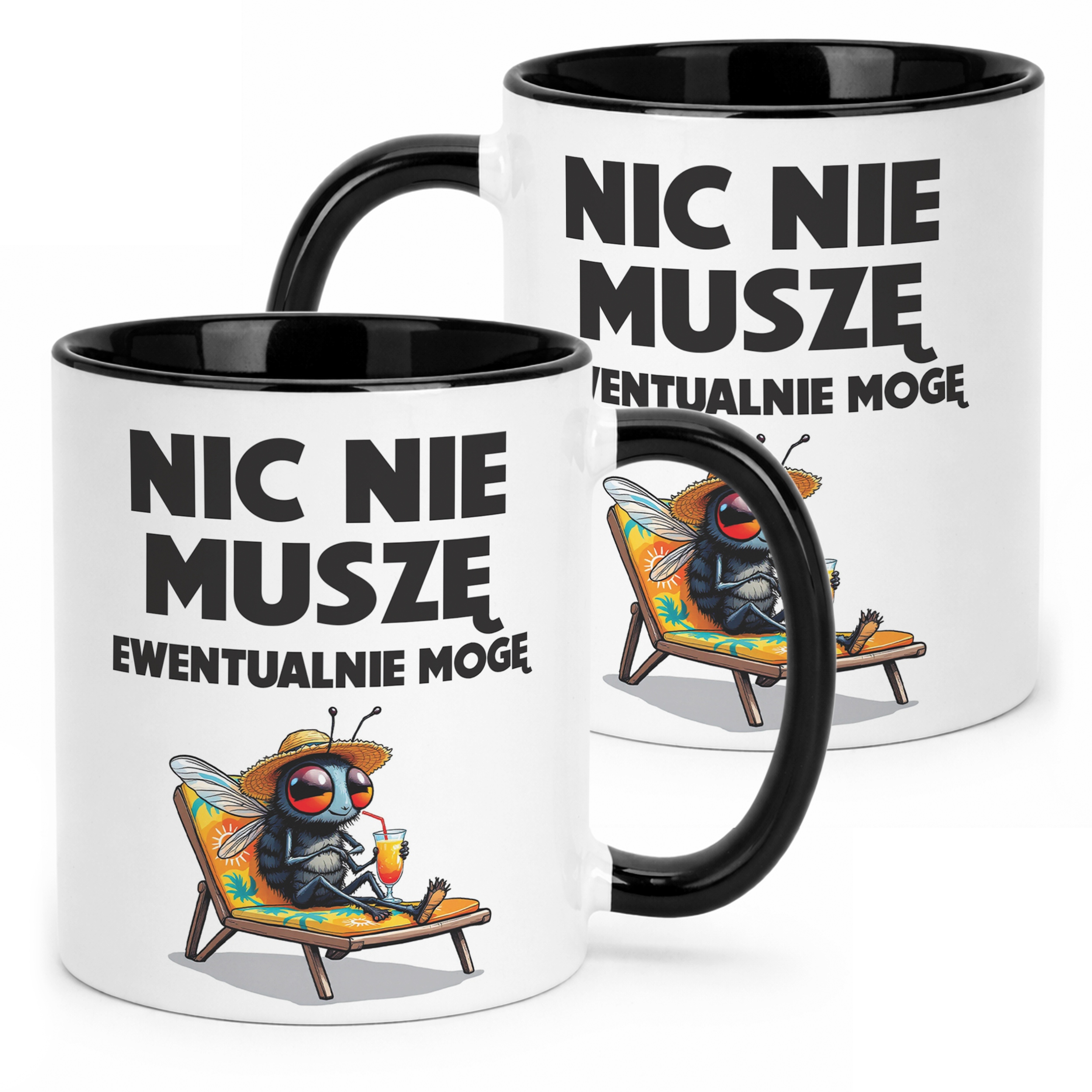Kubek Czarny Nic Nie Muszę Zabawny Prezent Upominek