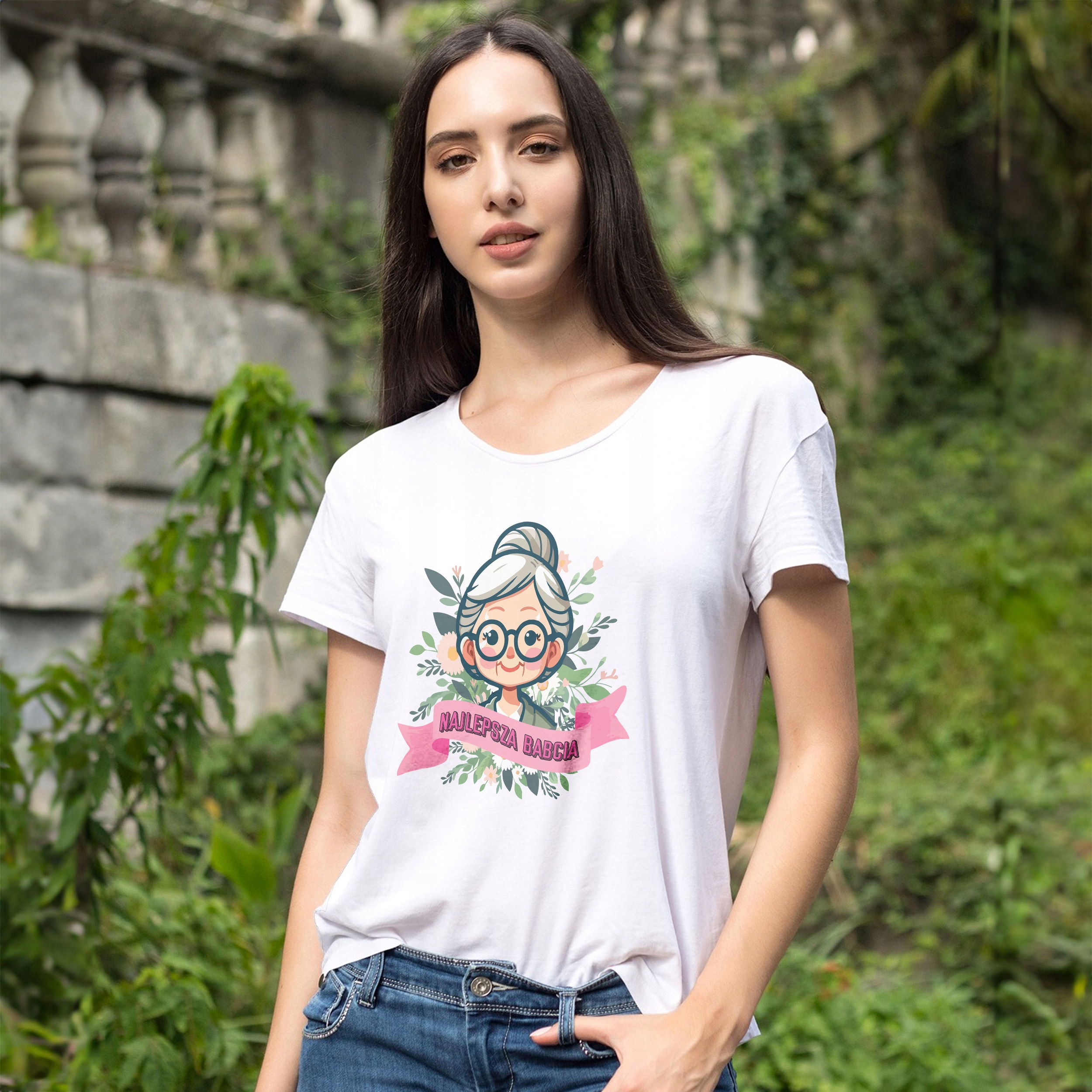 Koszulka Damska T-shirt Na Dzień Babci Prezent Najlepsza Babcia