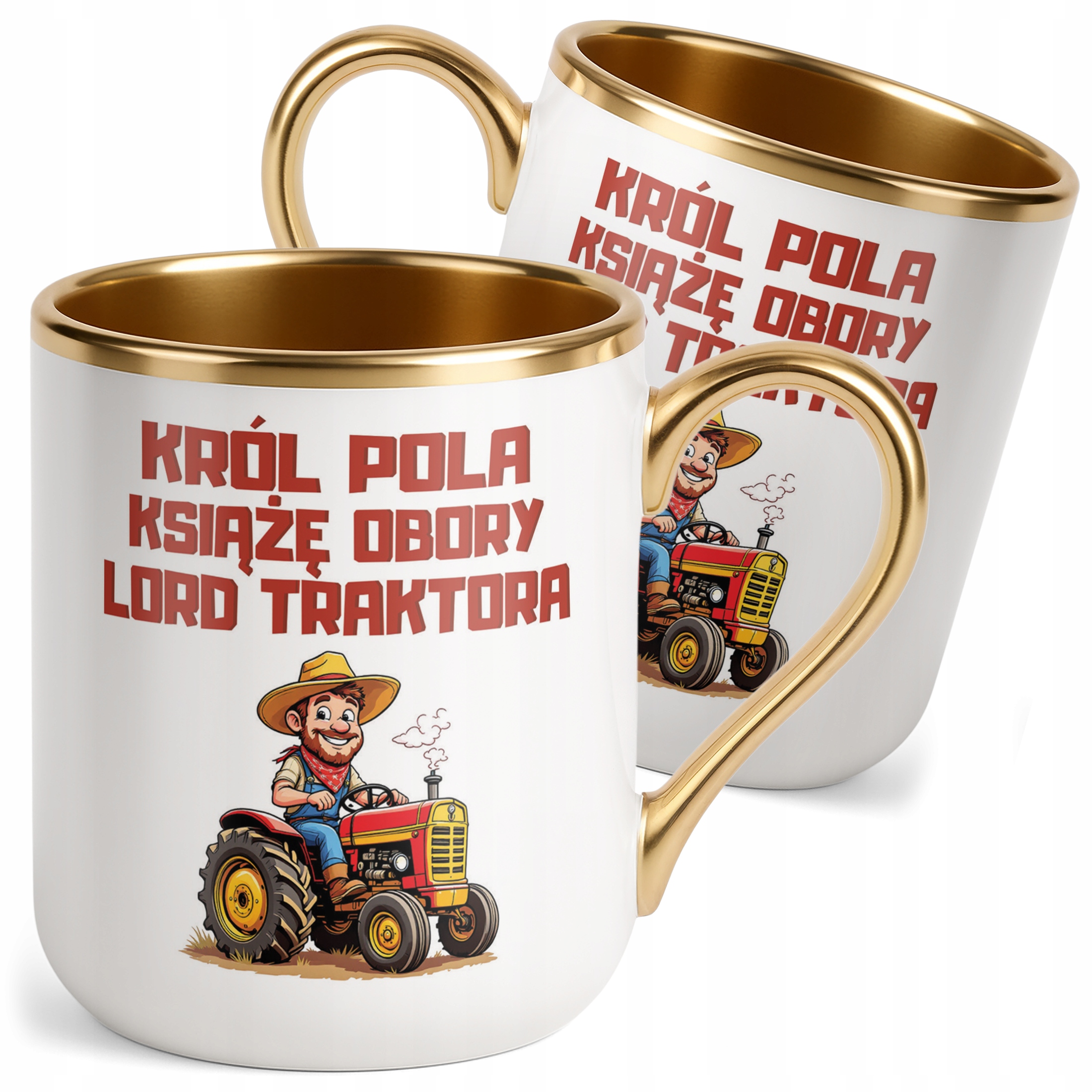 Kubek Premium Złoty Rolnik Dla Rolnika Traktor Zabawny Prezent