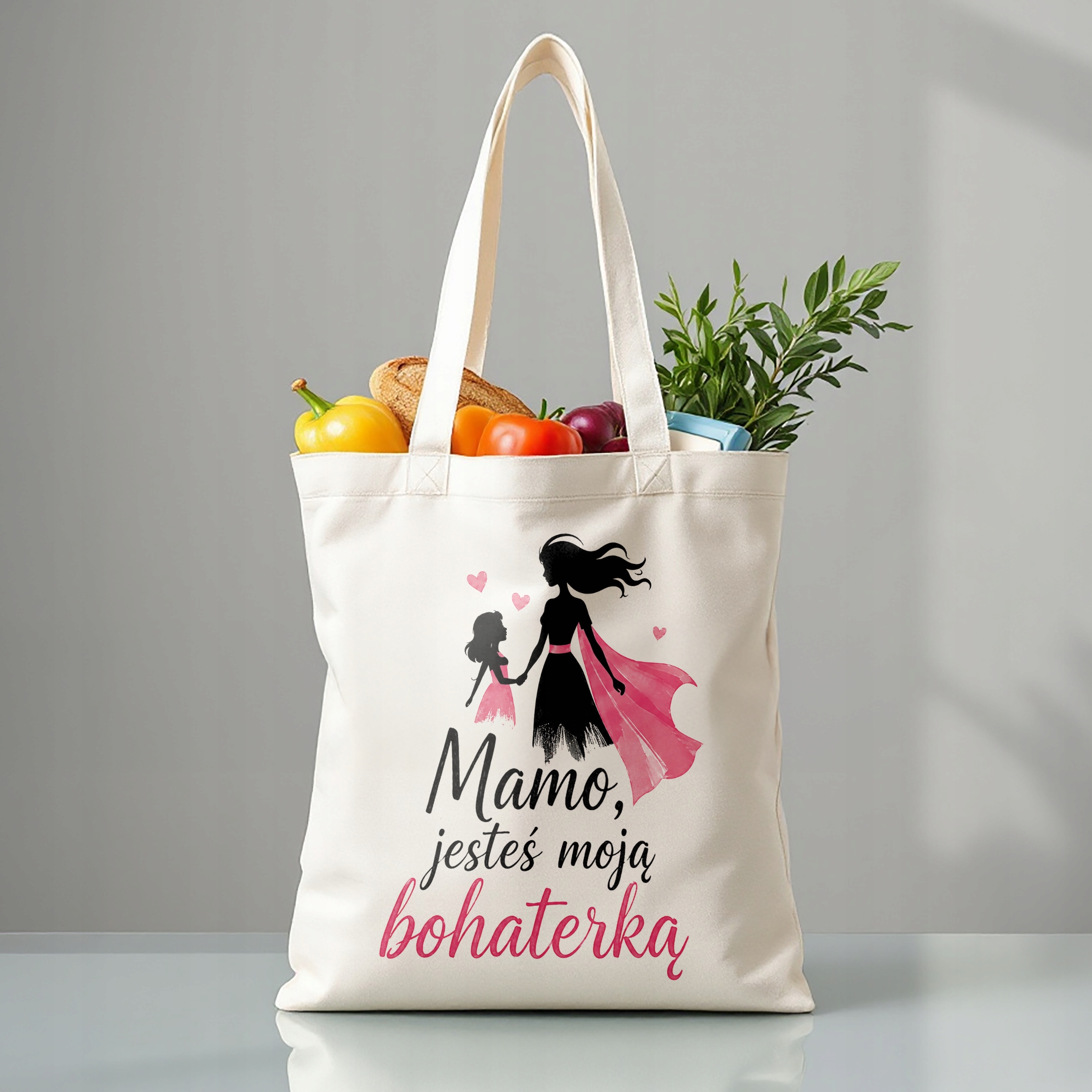 Dzień Matki prezent dla mamy torba bawełniana zakupowa torba dla mamy