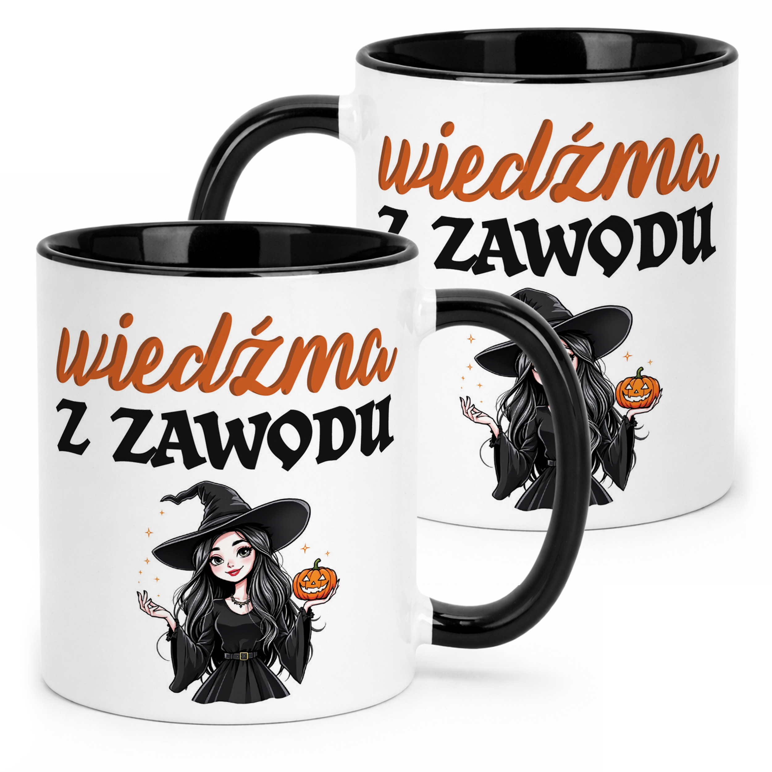 Kubek Czarny Halloween Wiedźma Z Zawodu Dla Kobiety Prezent Upominek