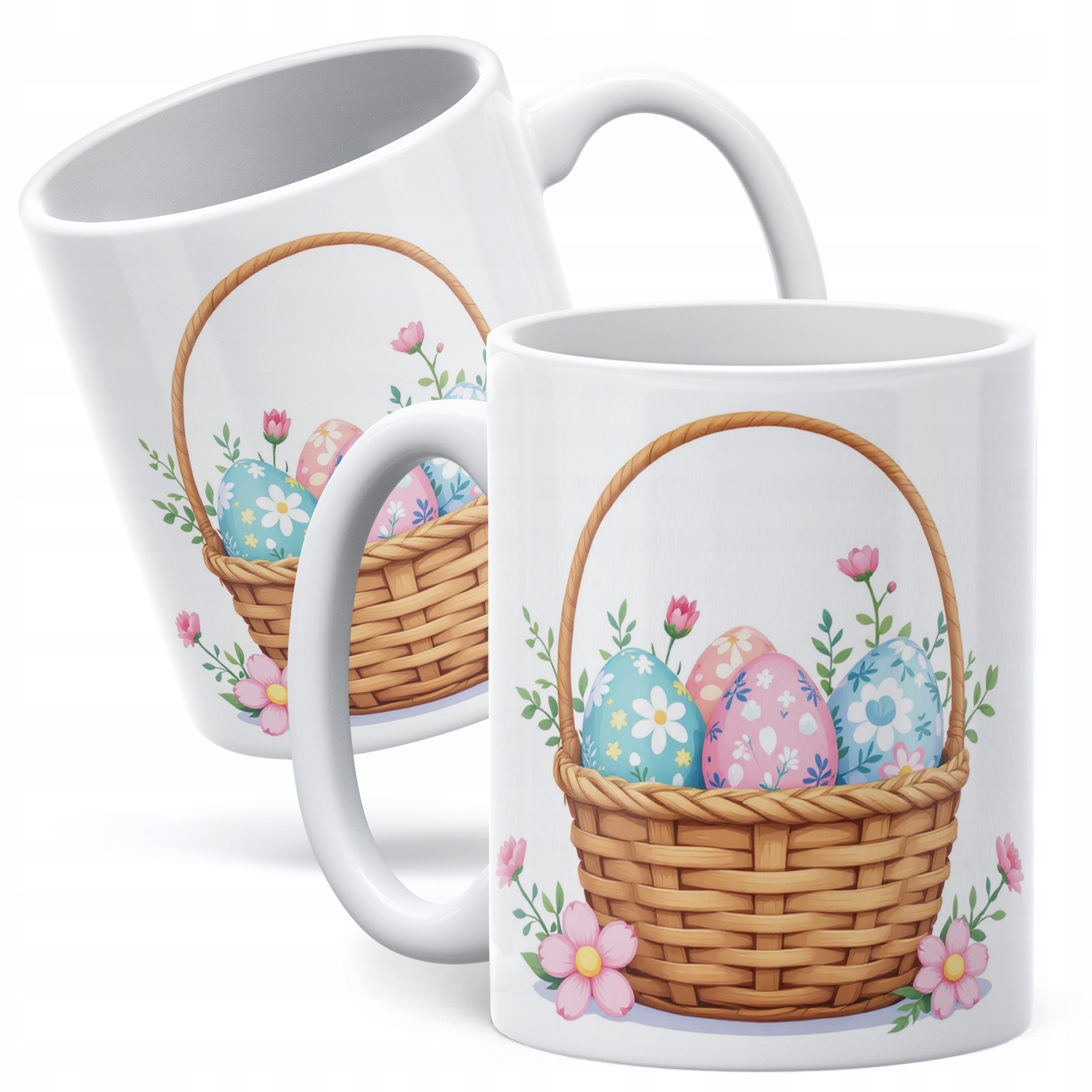 Kubek ceramiczny Wielkanocny Z okazji Świąt Wielkanocnych Koszyk Pisanki