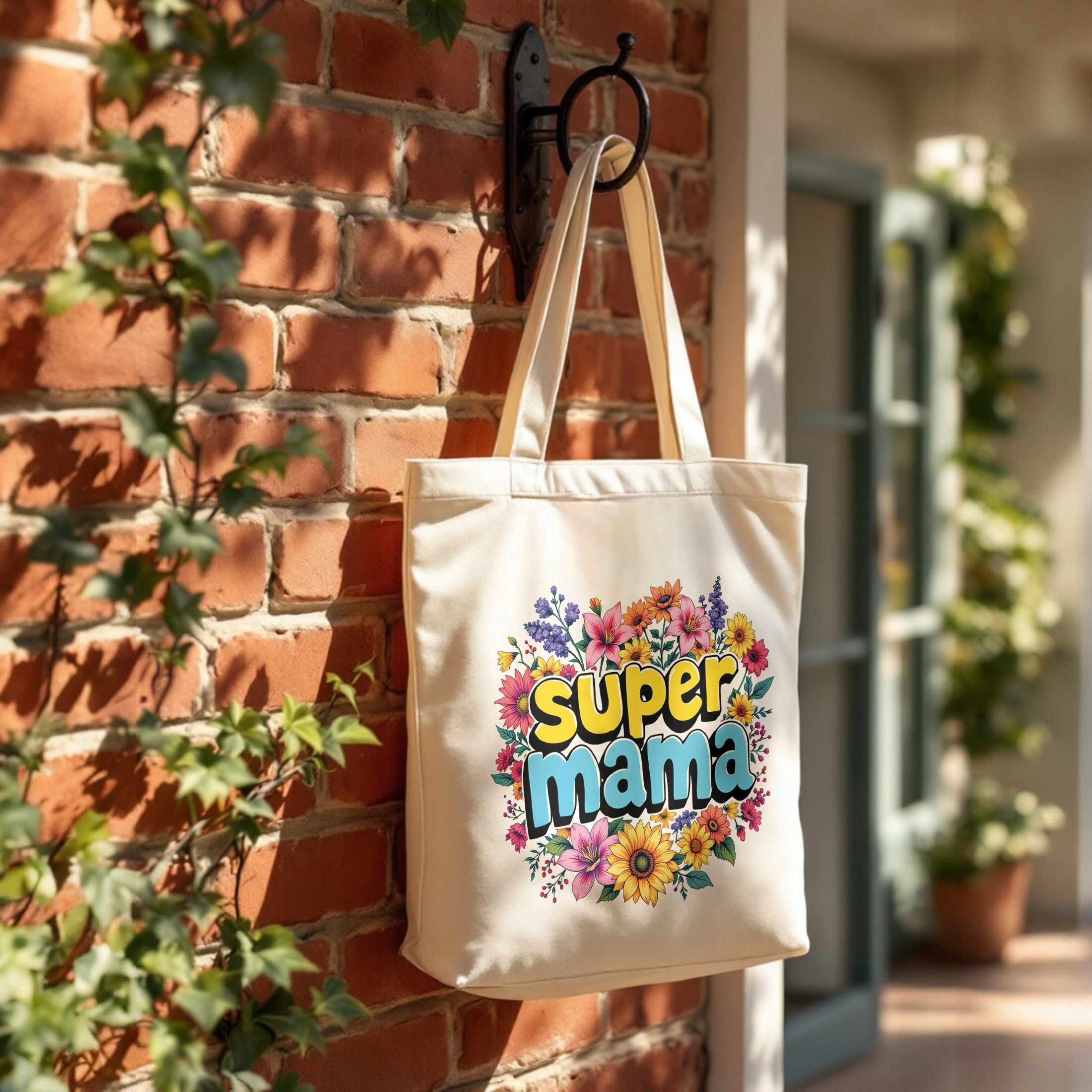 Torba bawełniana premium na zakupy Dzień Matki Prezent Super Mama