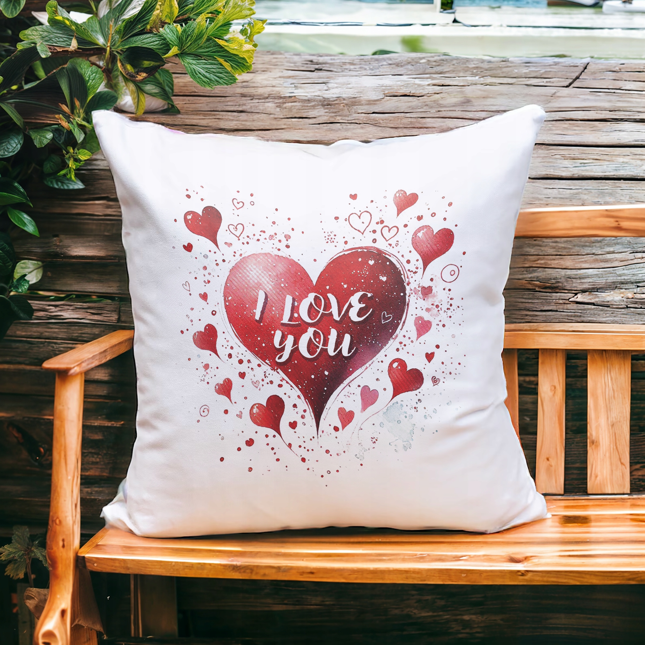 Poduszka 38x38cm na walentynki I Love You Serce Prezent Upominek