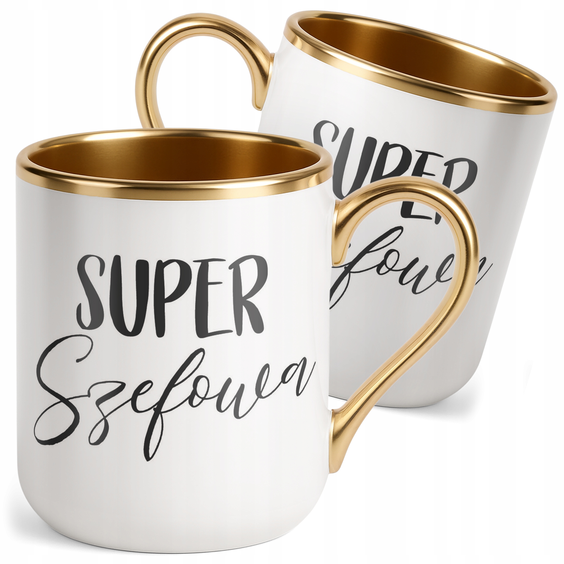Kubek Premium Złoty Super Szefowa Dla Kobiety Praca Prezent