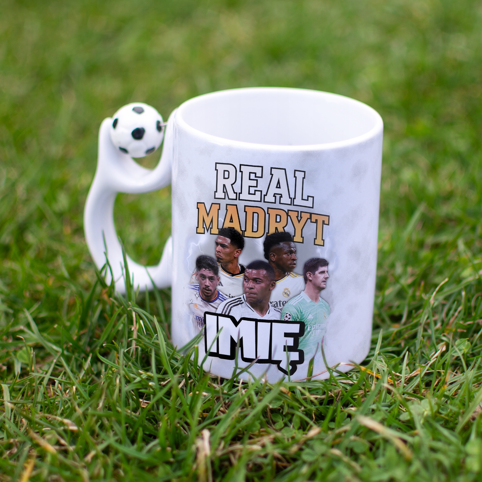 Kubek piłkarski personalizowany Real Madryt Bellingham Vinicius Mbappé