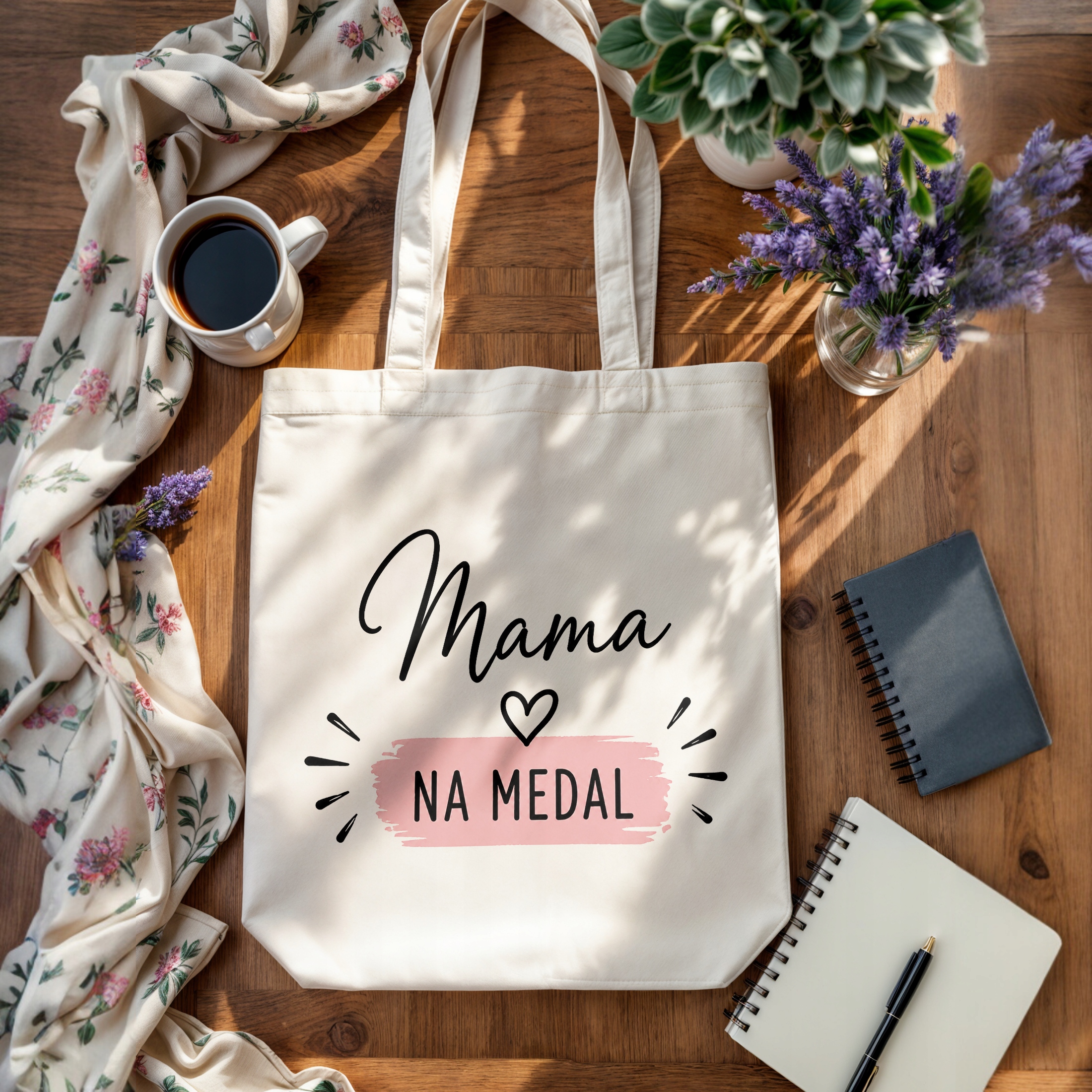 Prezent na Dzień Matki torba bawełniana premium dla mamy modny prezent