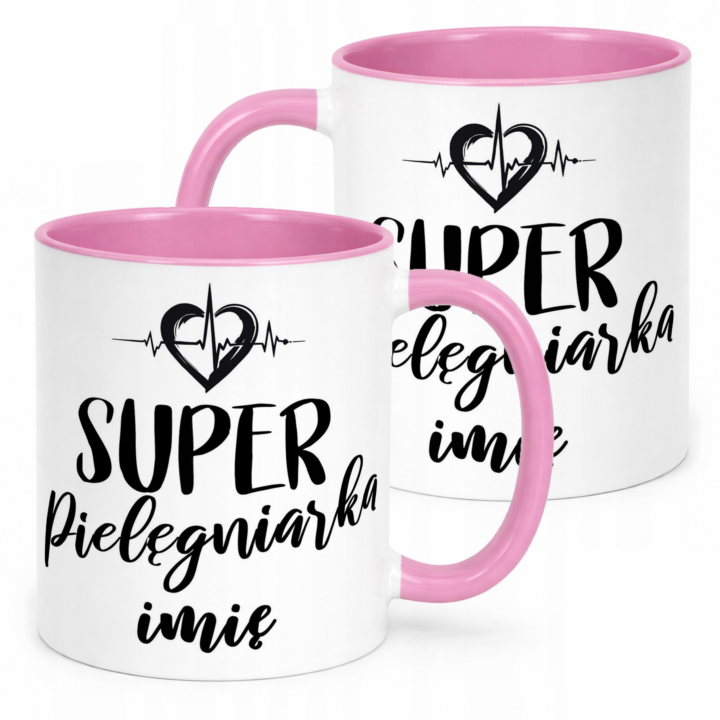 Kubek Różowy Personalizowany Super Pielęgniarka Prezent Upominek