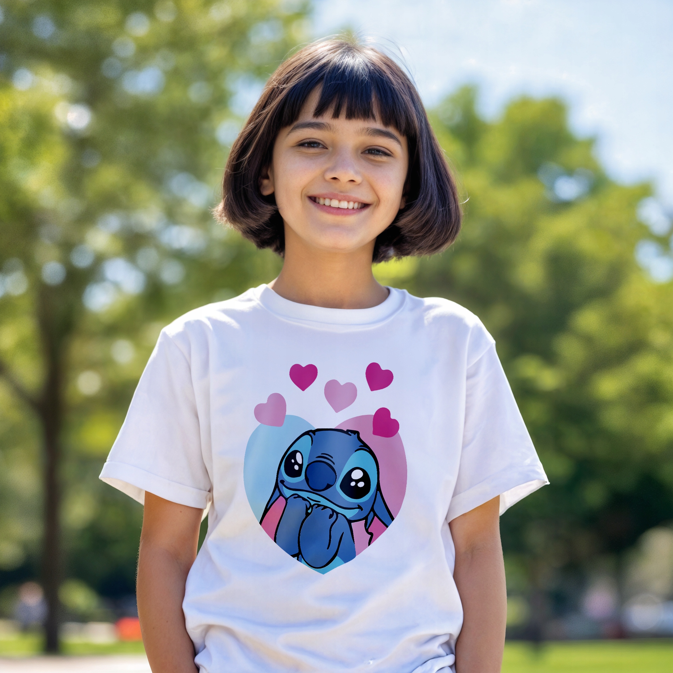 Koszulka biała dziecięca Stitch Lilo i Stich Dla Fanów