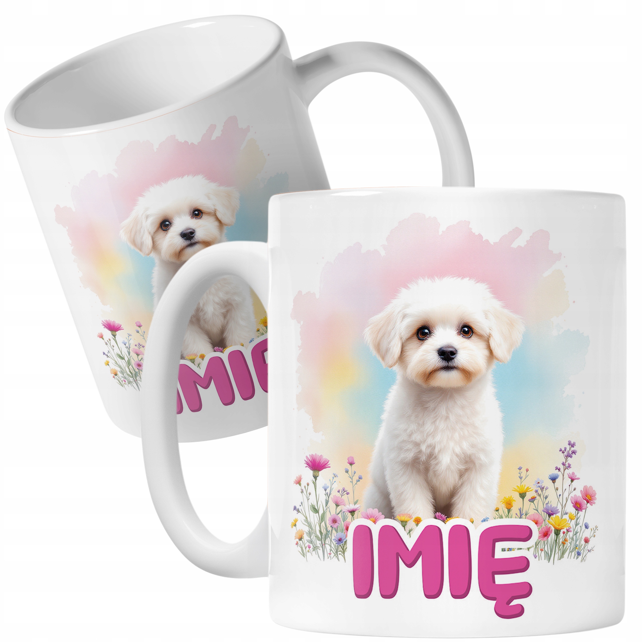 Kubek ceramiczny personalizowany Pies Piesek Zwierzak Słodki Dla Dzieci