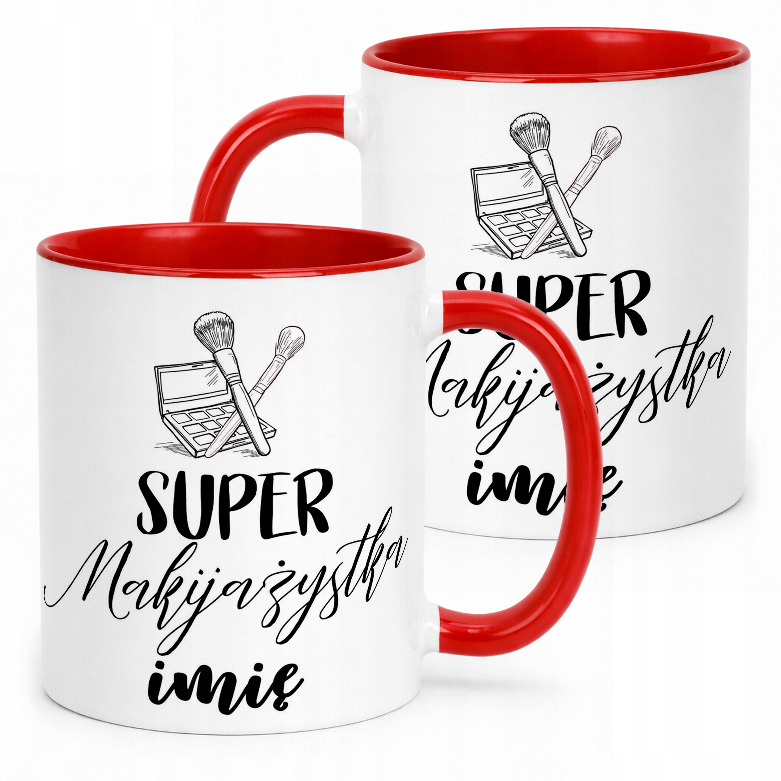 Kubek Czerwony Personalizowany Super Makijażystka Prezent