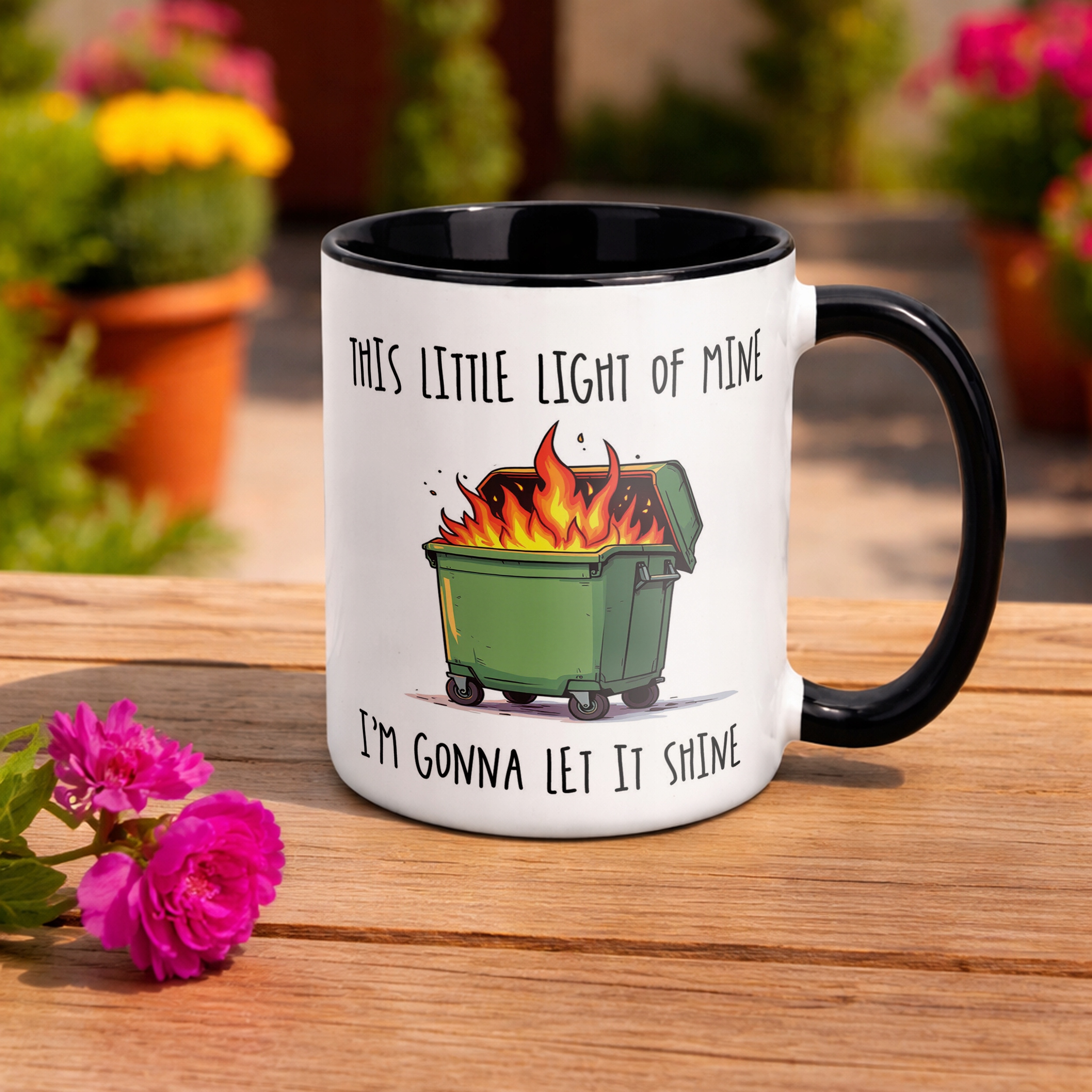 Kubek Czarny This Little Light Of Mine Zabawny Prezent