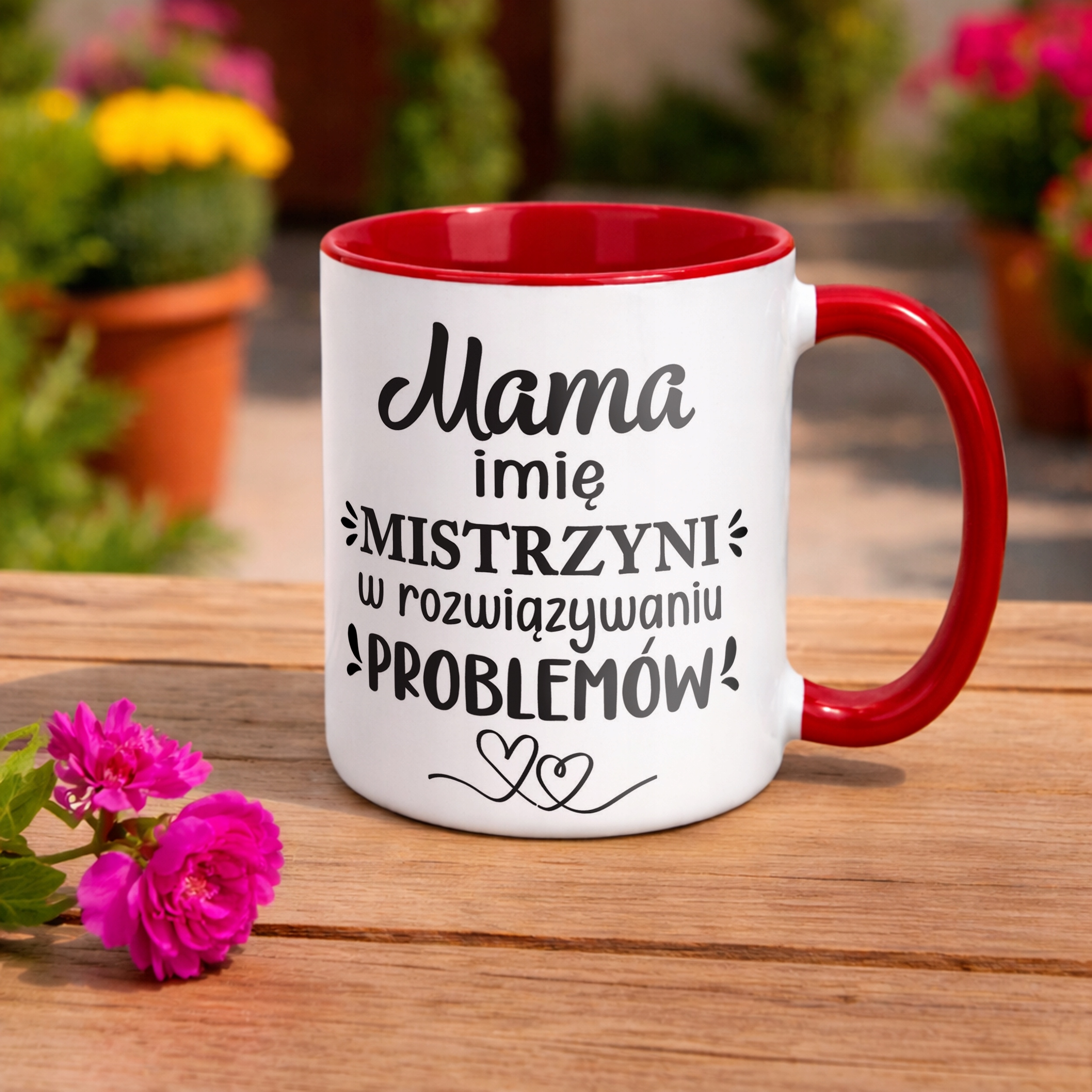 Kubek Czerwony Personalizowany Dzień Matki Dla Mamy Prezent Upominek