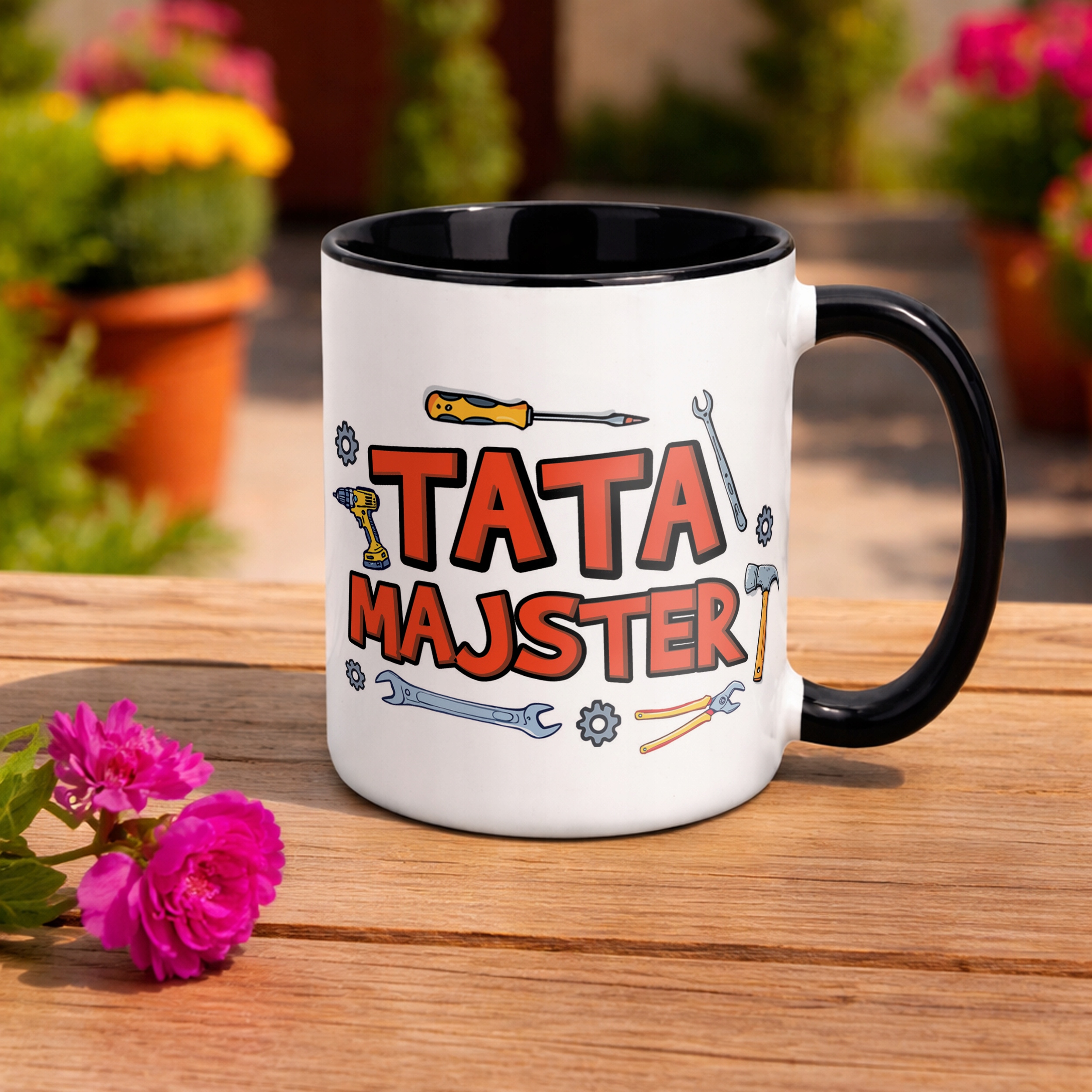 Kubek Czarny Dzień Ojca Dla Taty Tata Majster Prezent