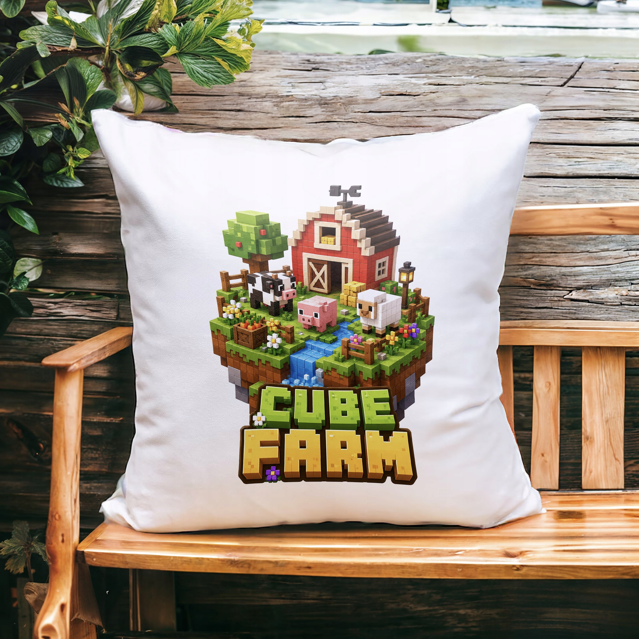 Zestaw Kubek Różowy Poduszka Z Nadrukiem CUBE FARM Prezent